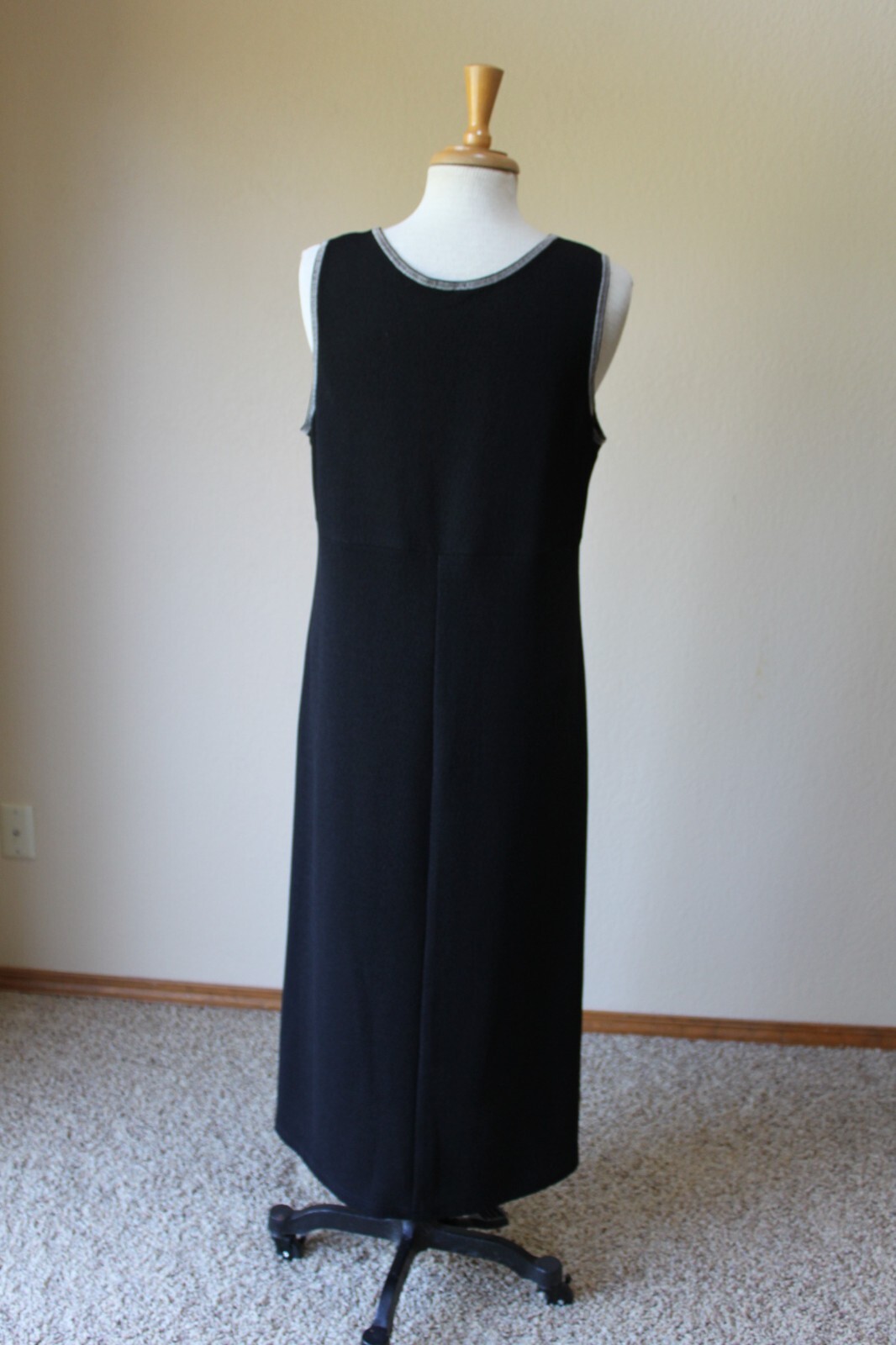 Leslie Belle Vintage 90’s Black Long Sleeveless Dress Jacket OUtfit Set 16P