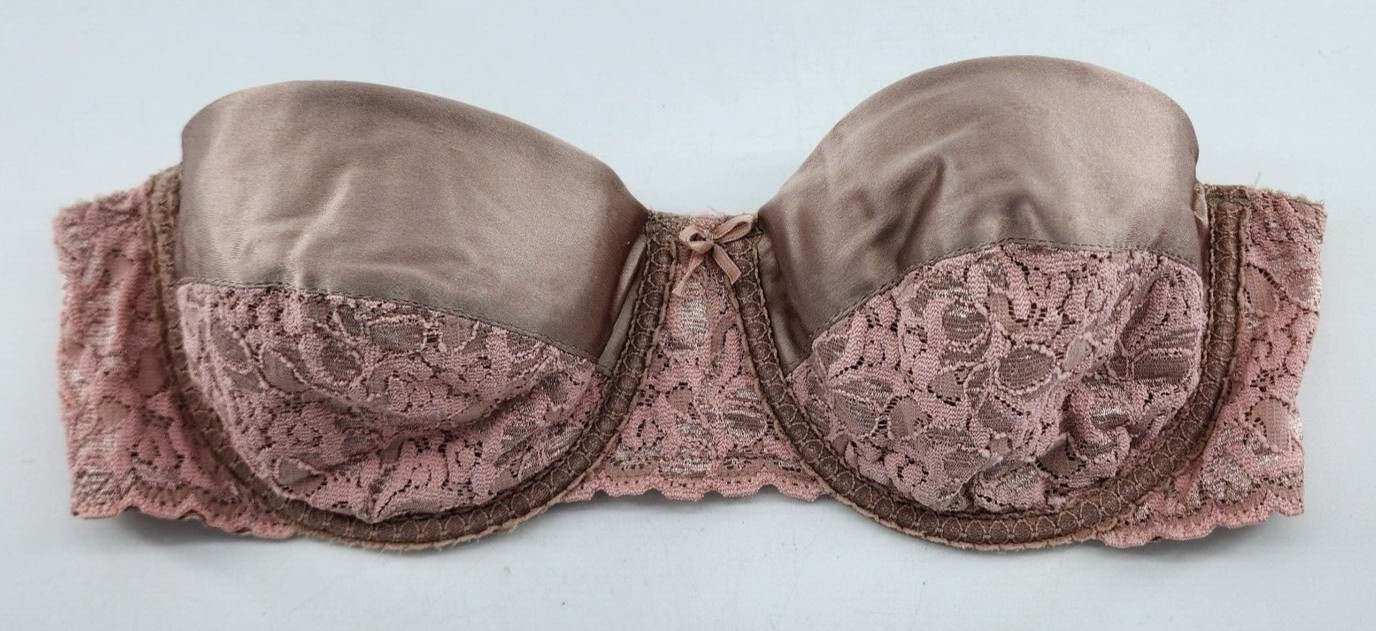 Vintage Maidenform Rendezvous Strapless Underwire Demi Bra Pink Style 8355 36B