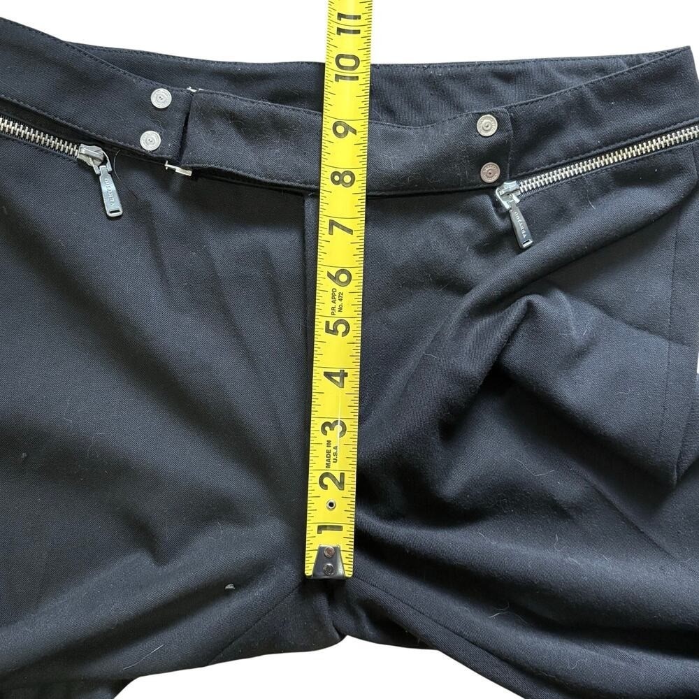 Vintage Vertigo Paris Women’s Low Rise Black Belted Zipper Wide Leg Size 8 Y2K