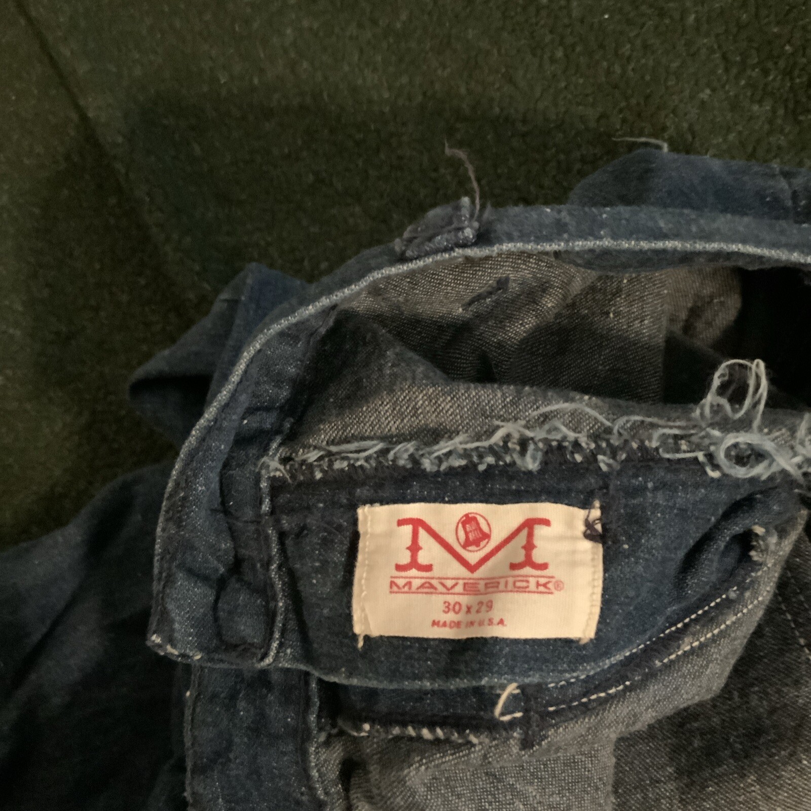 Vintage 60’s 70’s Womens Maverick Blue Bell Front Pocket Button Jeans 27” Tag 30