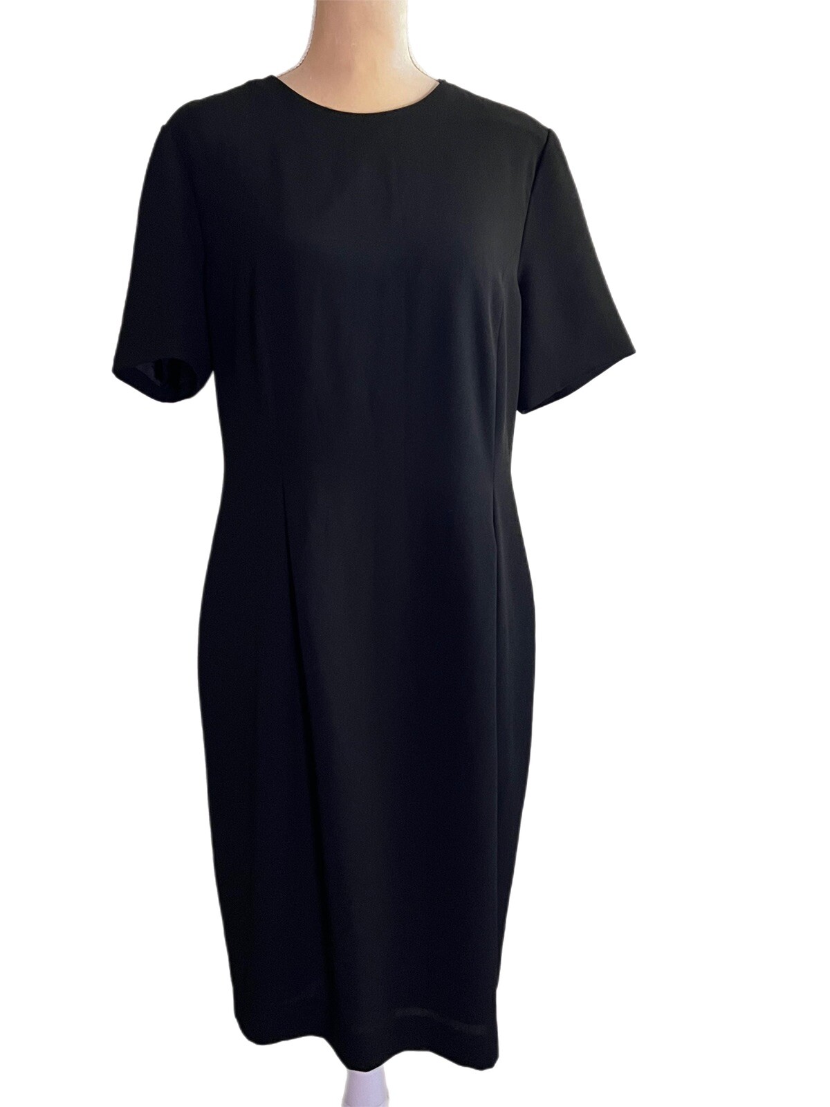 Vintage Worthington Black Lined Shift Dress Size 10 Made in Honduras