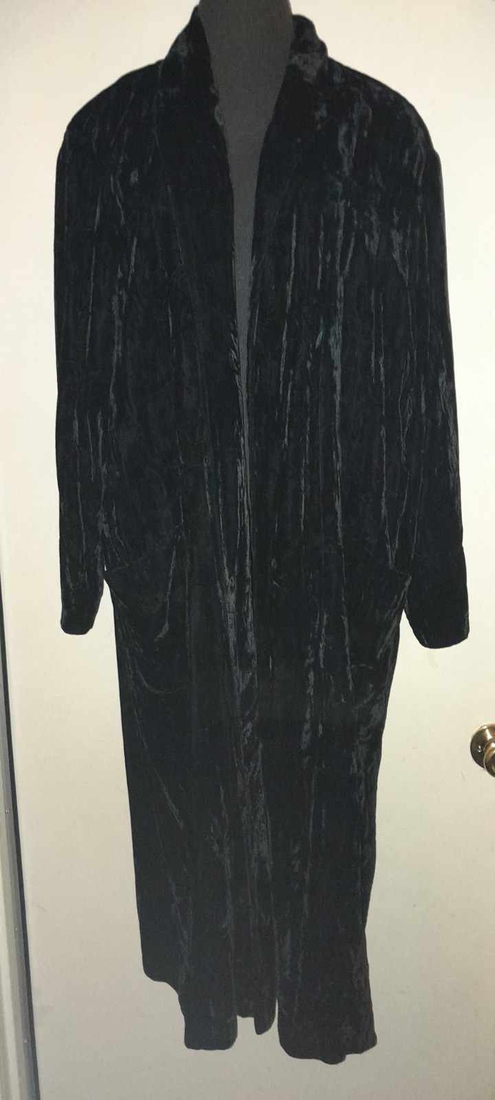Vtg 80s NORMA KAMALI Contempo Casuals 20s 30s Deco Style SILK VELVET Opera Coat