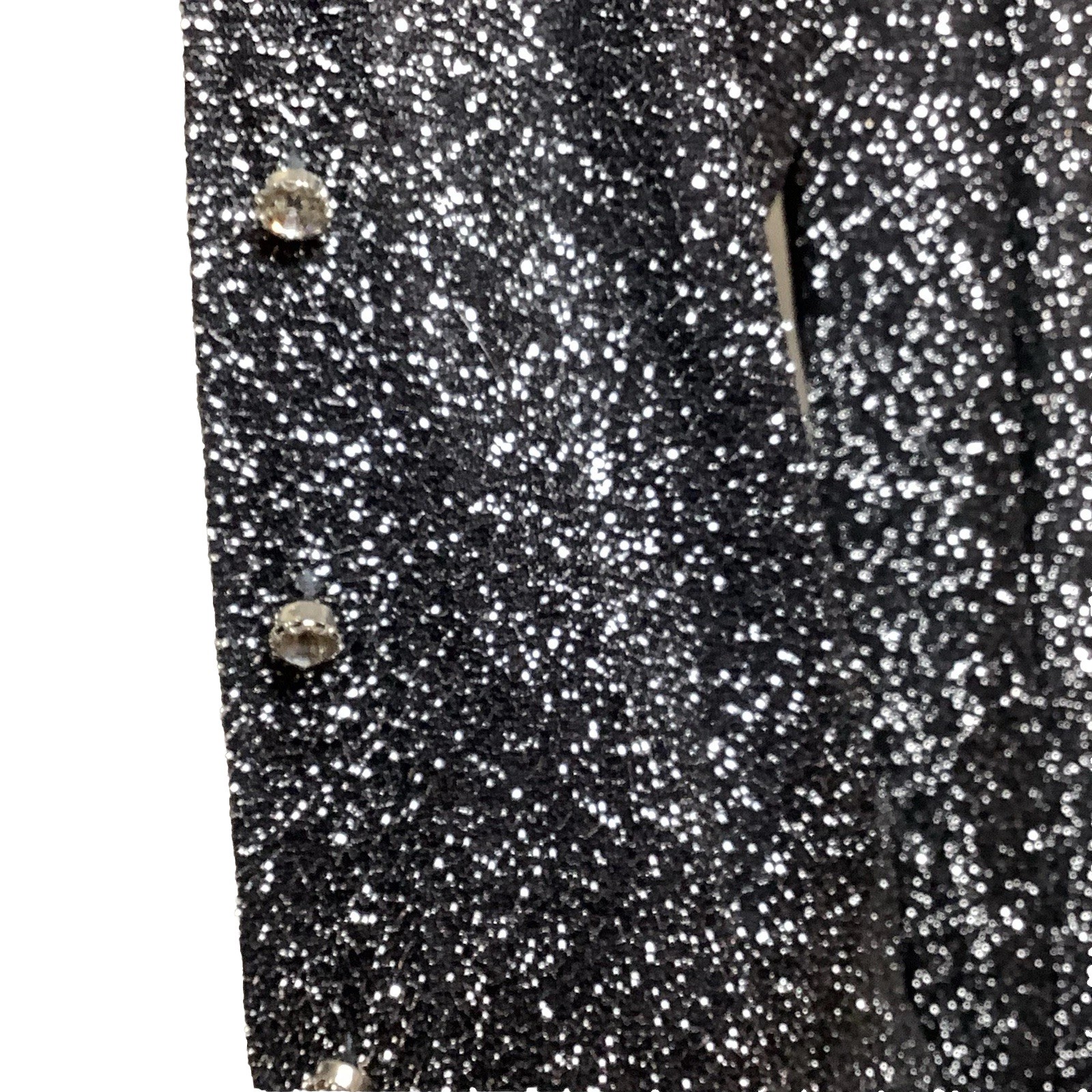 VTG 70’s BLACK & SILVER LUREX SPARKLING METALLIC JACKET HOLIDAYS PARTY