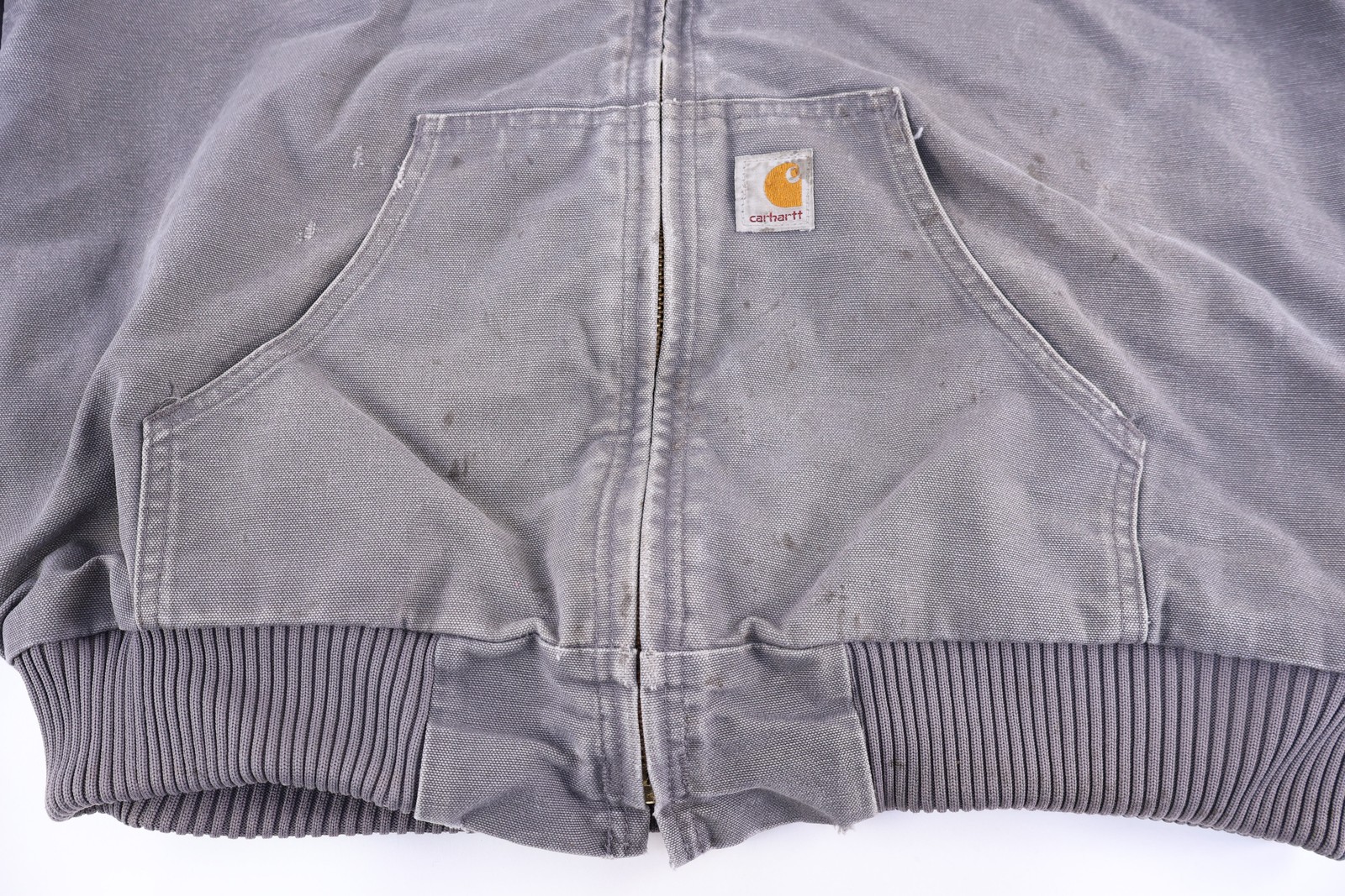 Carhartt Logo Patch Grey Full Zip Jacket