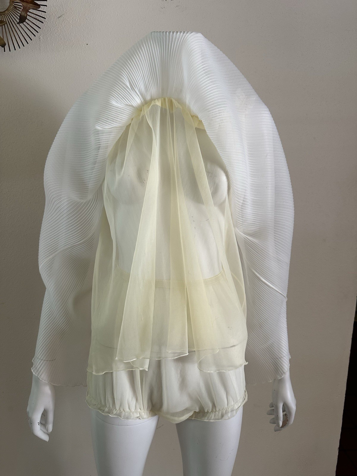 1960s Babydoll Set Evette Runproof Sheer Mushroom Gusset Panty 2 Tone Ruffle VTG