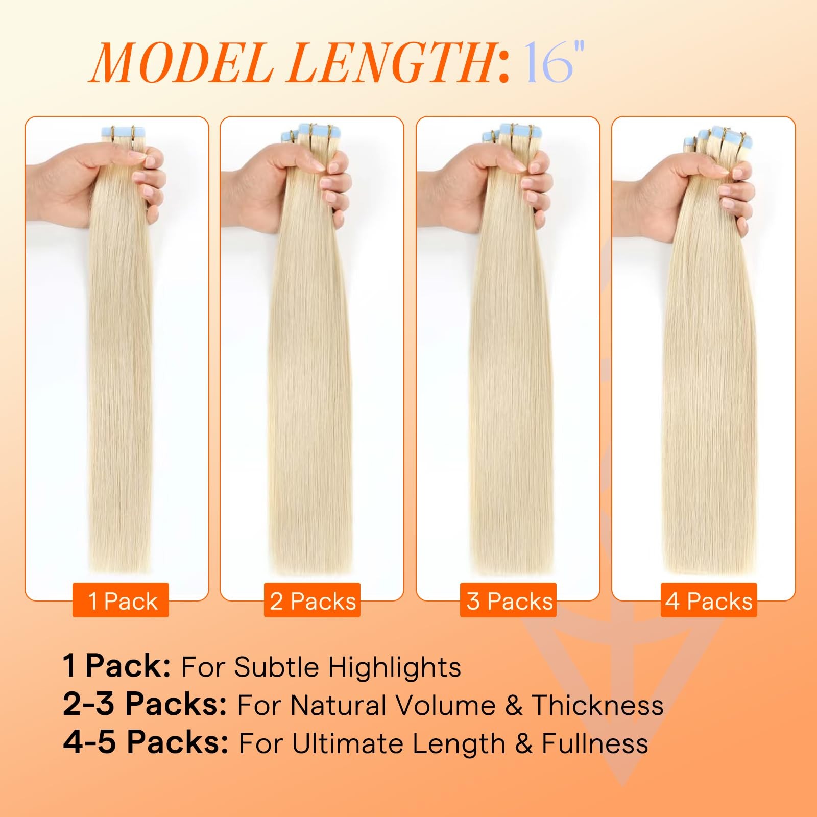 Full Shine Invisible Tape in Hair Extensions Color 1B Human HairInvisi Edge Inje