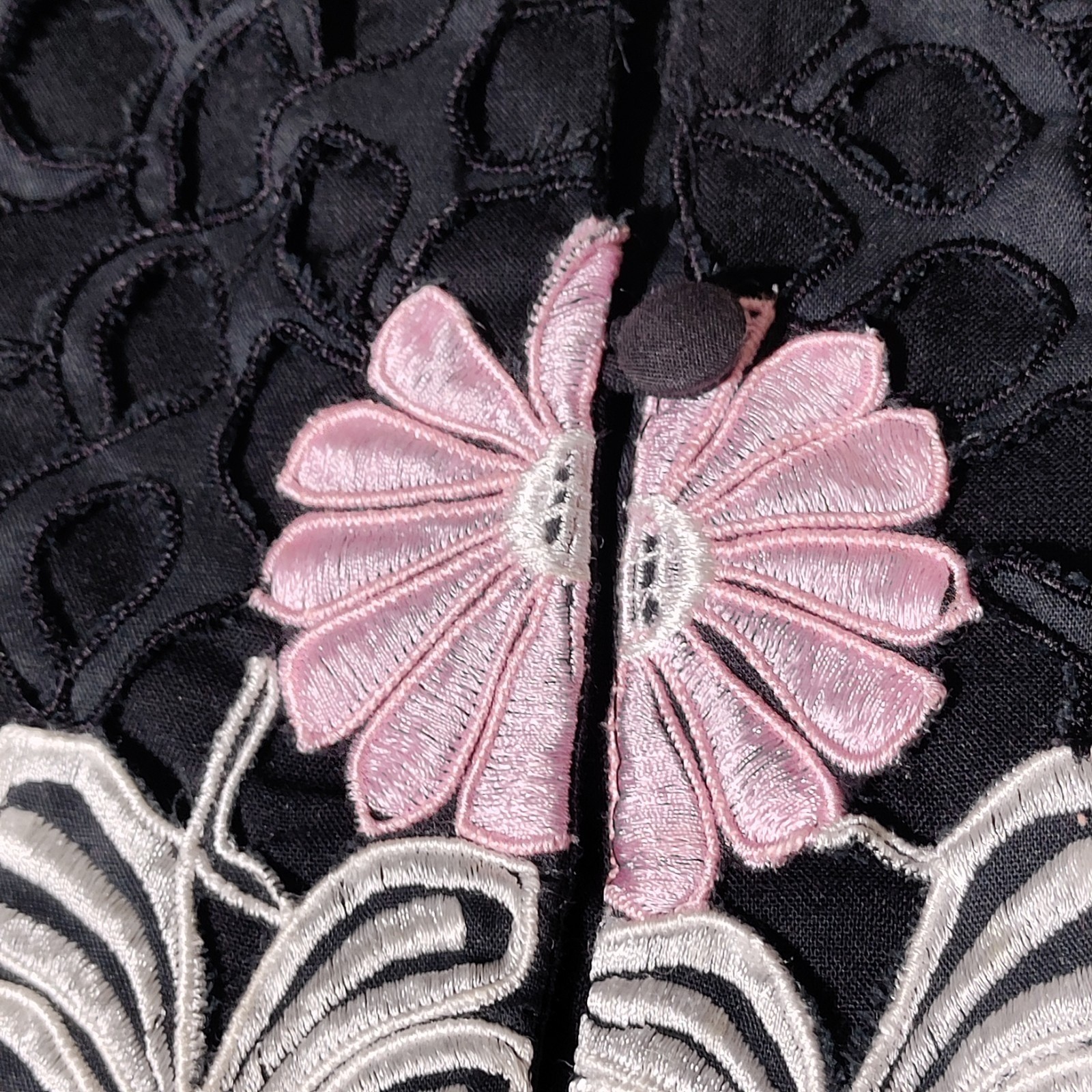 QUEEN CARO OF HONOLULU Vintage Cutwork Heavily Embroidered Applique Jacket Sz 3X
