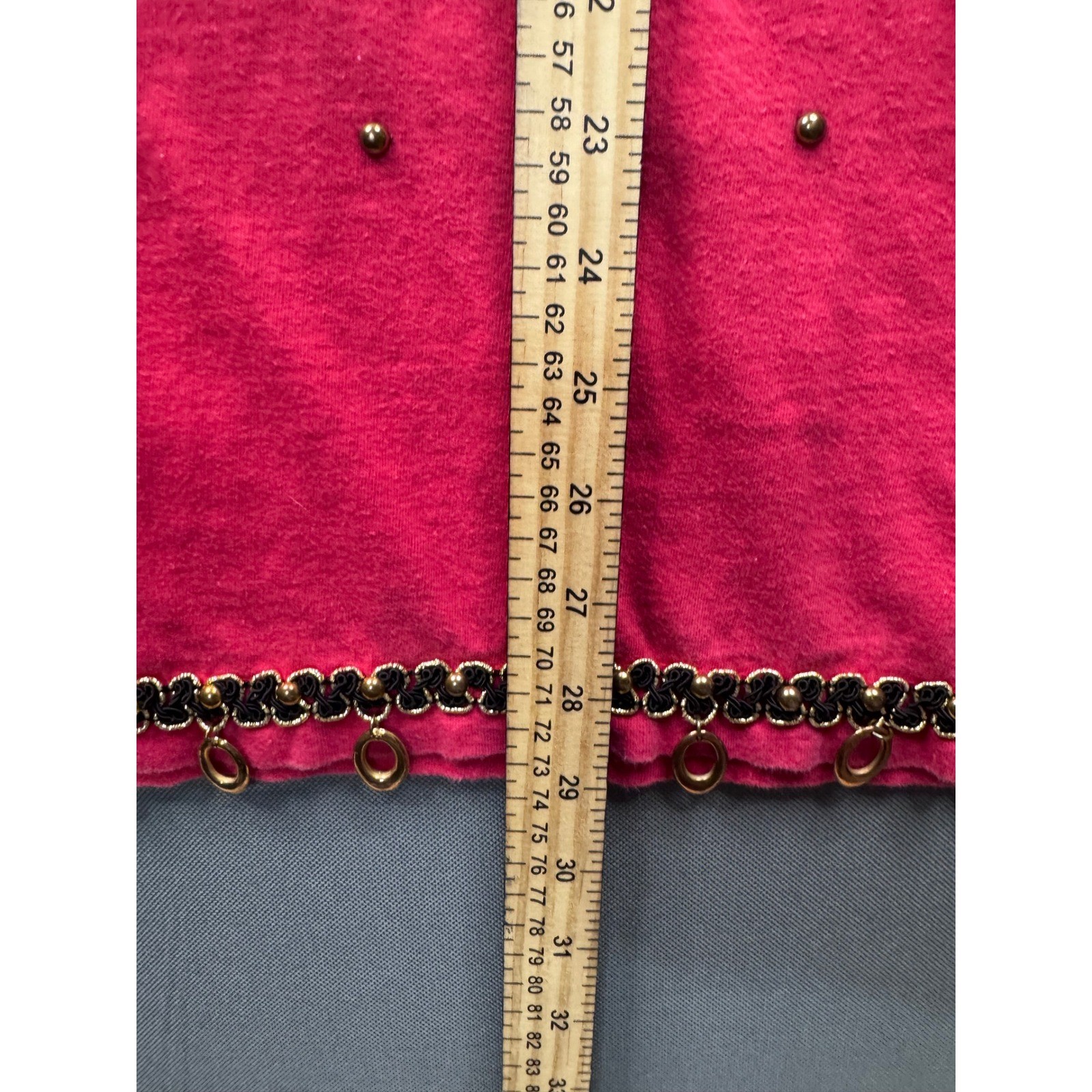 Fast Fashion of California Vintage Hot Pink Studded Charm Embellished Tee OS