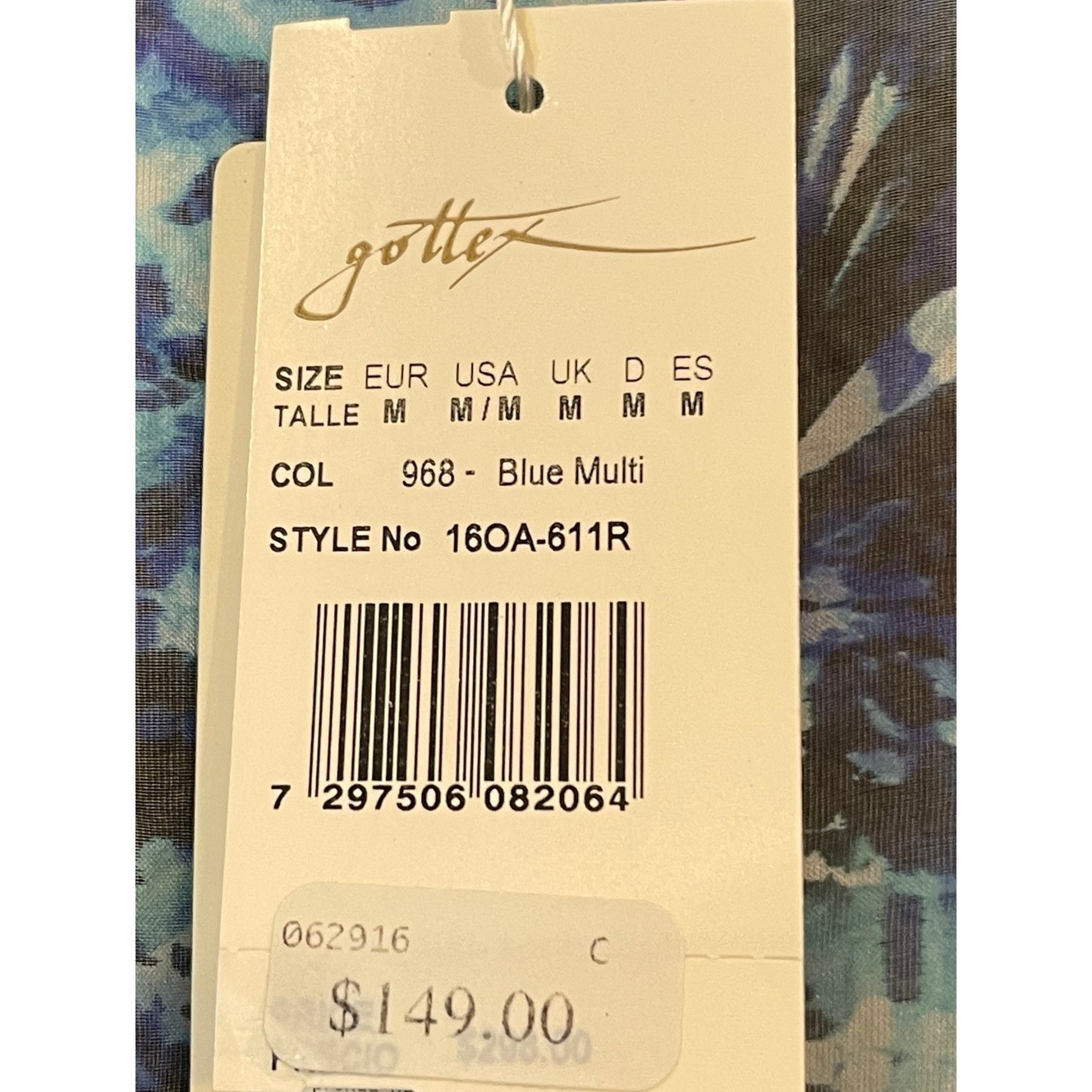 NWT Gottex Vintage Y2K Womens Blue Multi Silk Flowy Fairy Swim Coverup Size Med