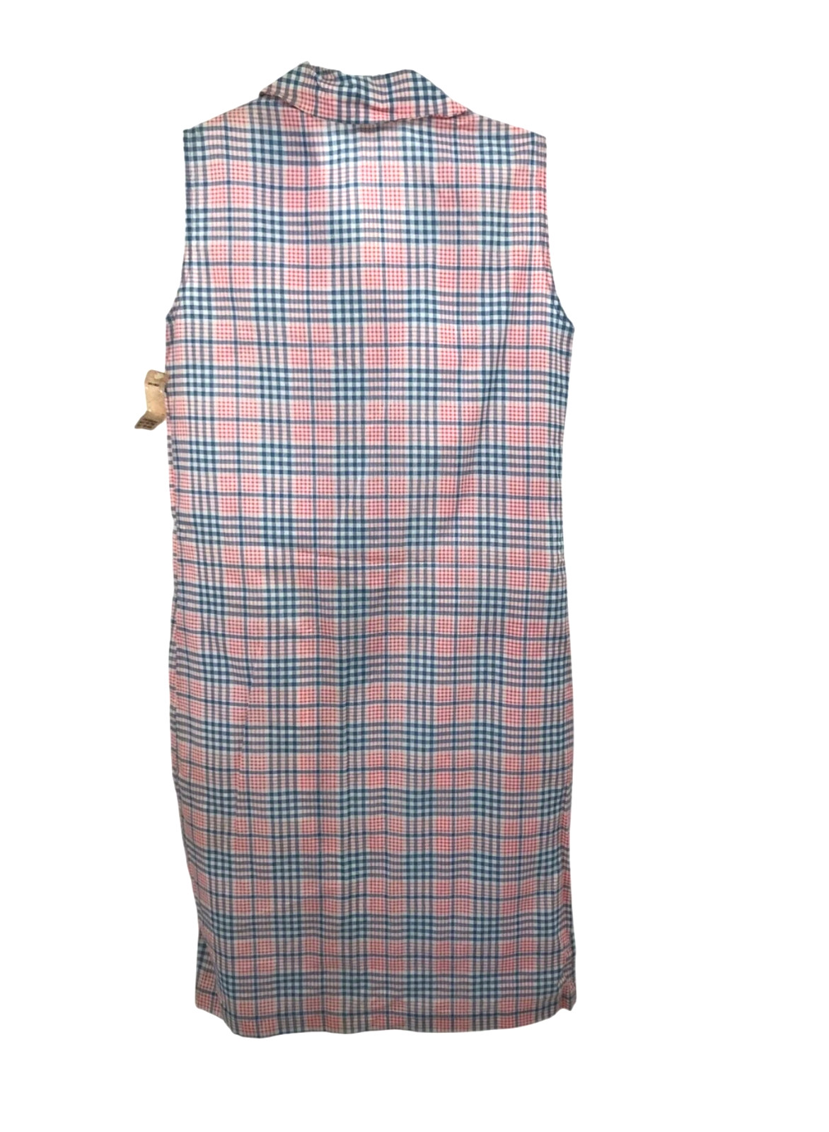 Sears Vintage Perma Prest Plaid Sleeveless Double Brest Dress 10 Original Tags