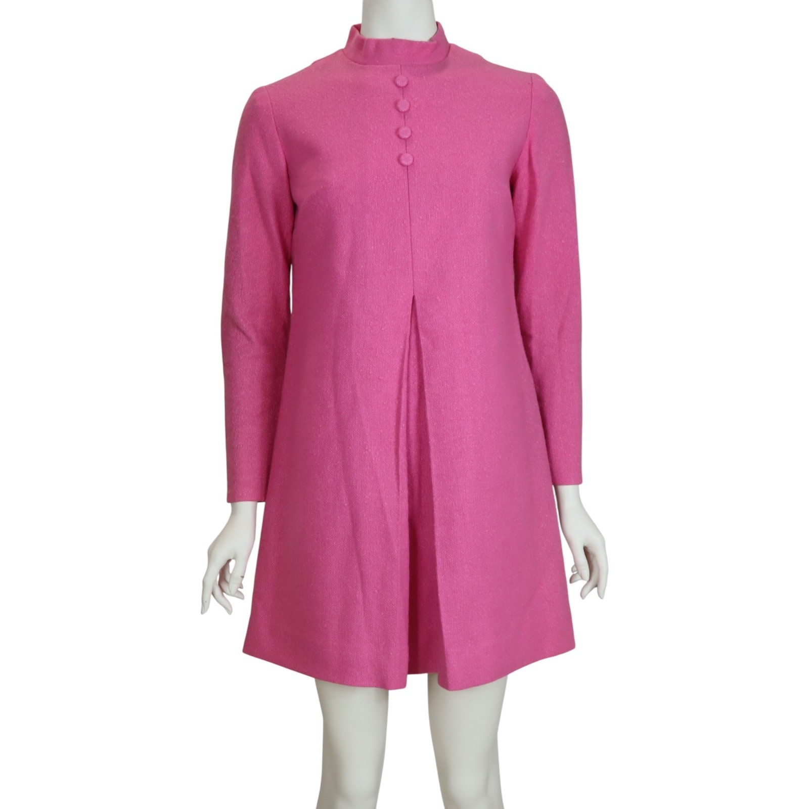Vintage Mod Shift Dress Hot Pink GoGo MCM Mid Century Modern 1960s Women’s Small