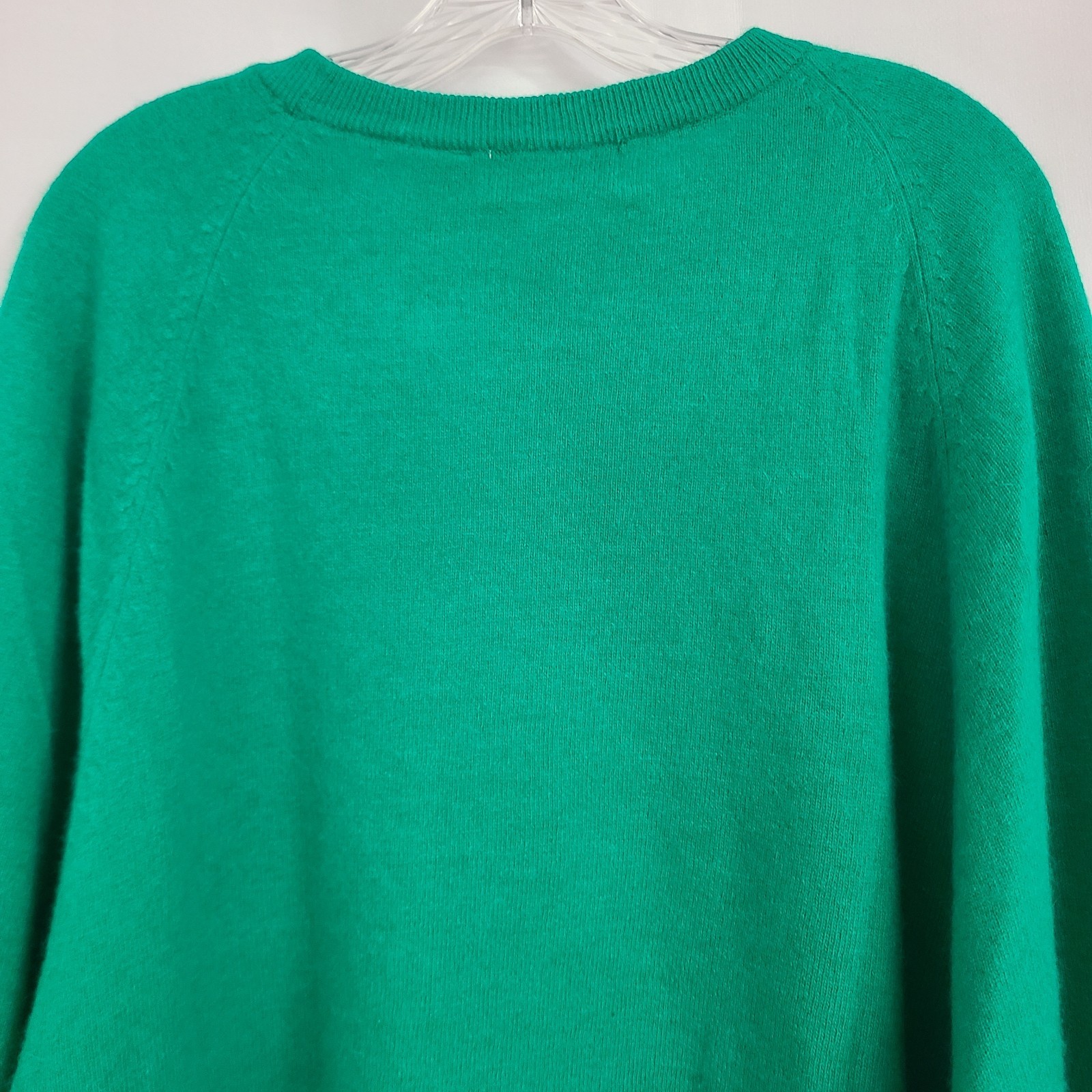 Vtg Classic Dimensions 2X Kelly Green Lambswool Angora Blend Lightweight Sweater
