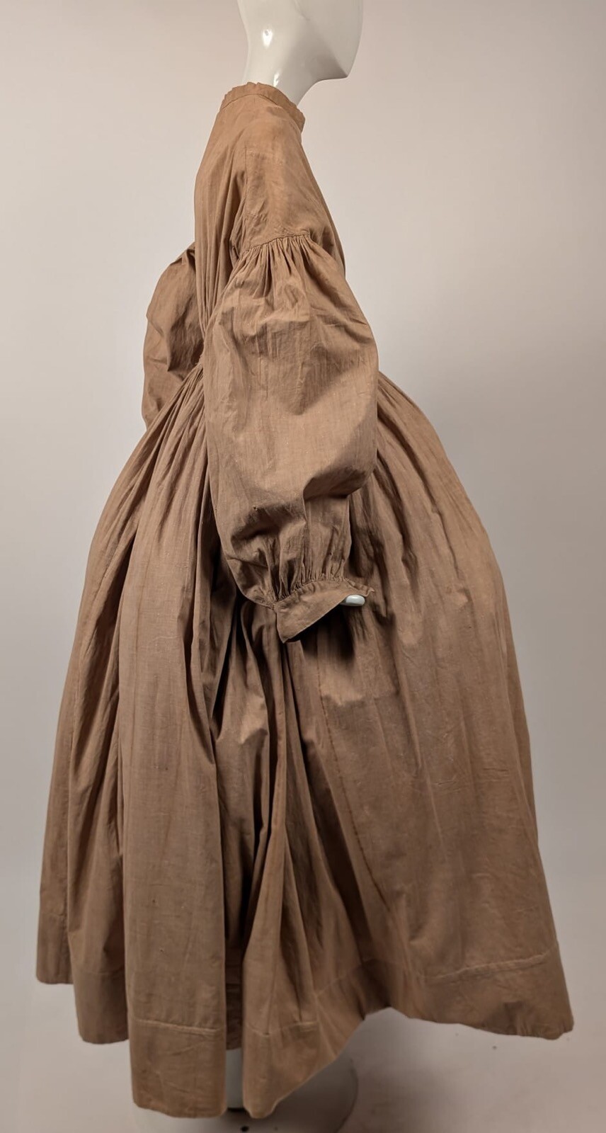 HAND SEWN 1850’S DRESS W MASSIVE BISHOP SLEEVES