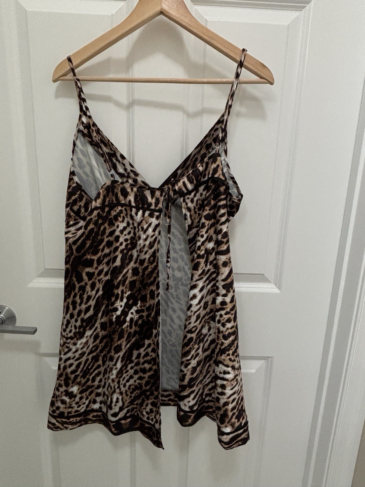 Vintage Fredrick’s of Hollywood leopard open back teddy (size XL).