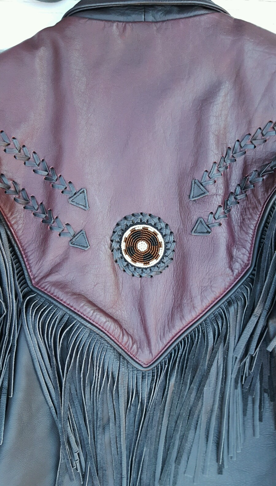Vtg Boho Motorcycle Jacket Leather Jacket Fringe women’s Sz 10 M/L Mint Cond