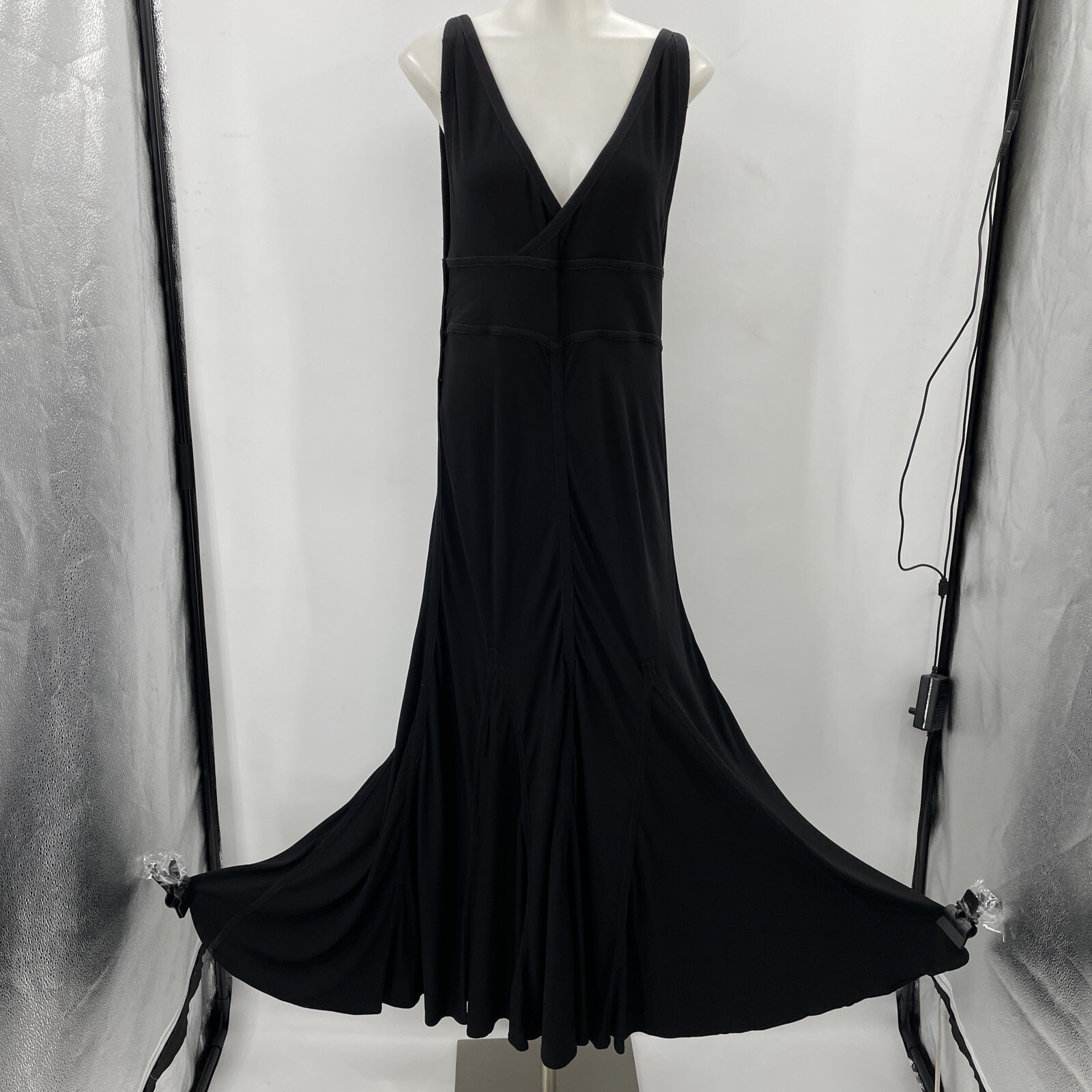 Vintage Donna Karan Dress Maxi Black Gown Size Large Union Tag Evening Gown