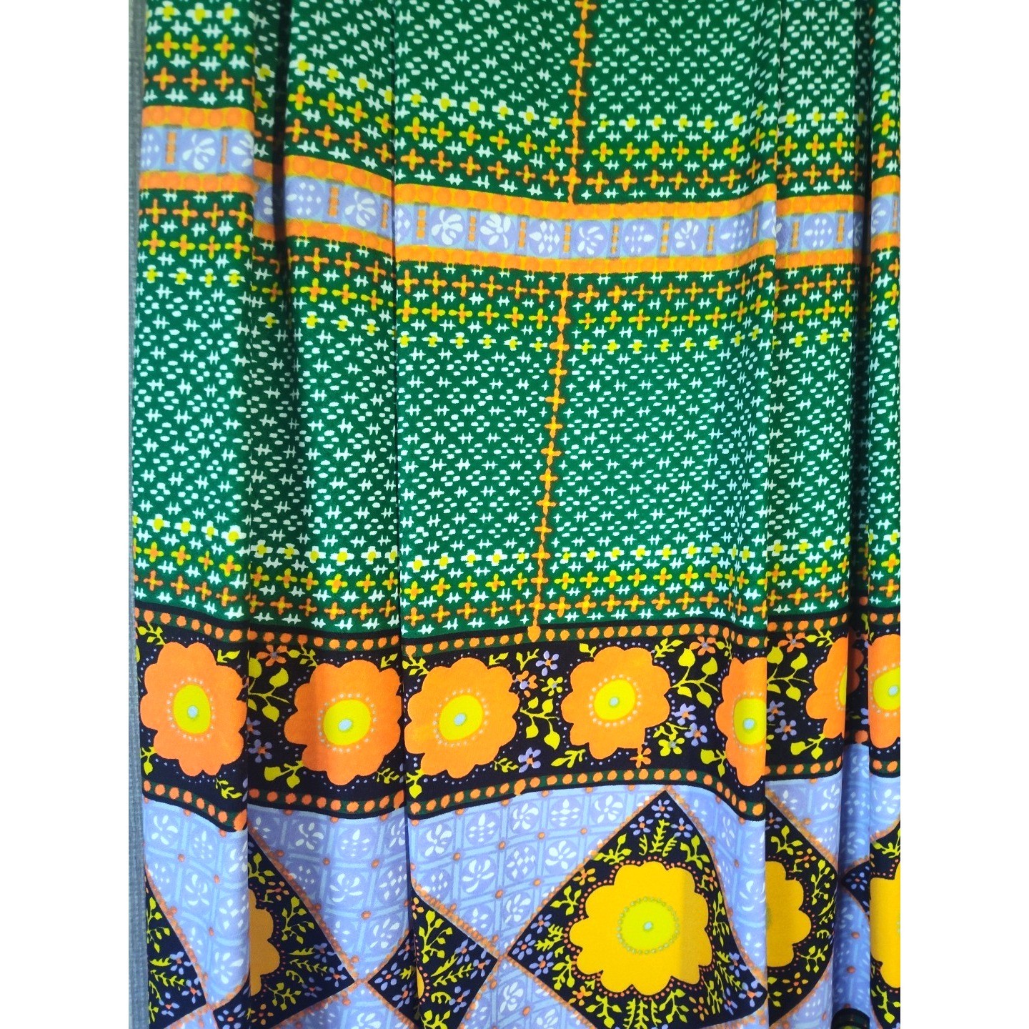 Malbe Originals Vintage Maxi Skirt Size 9/10 Colorful Happy Hippie Festival 70s