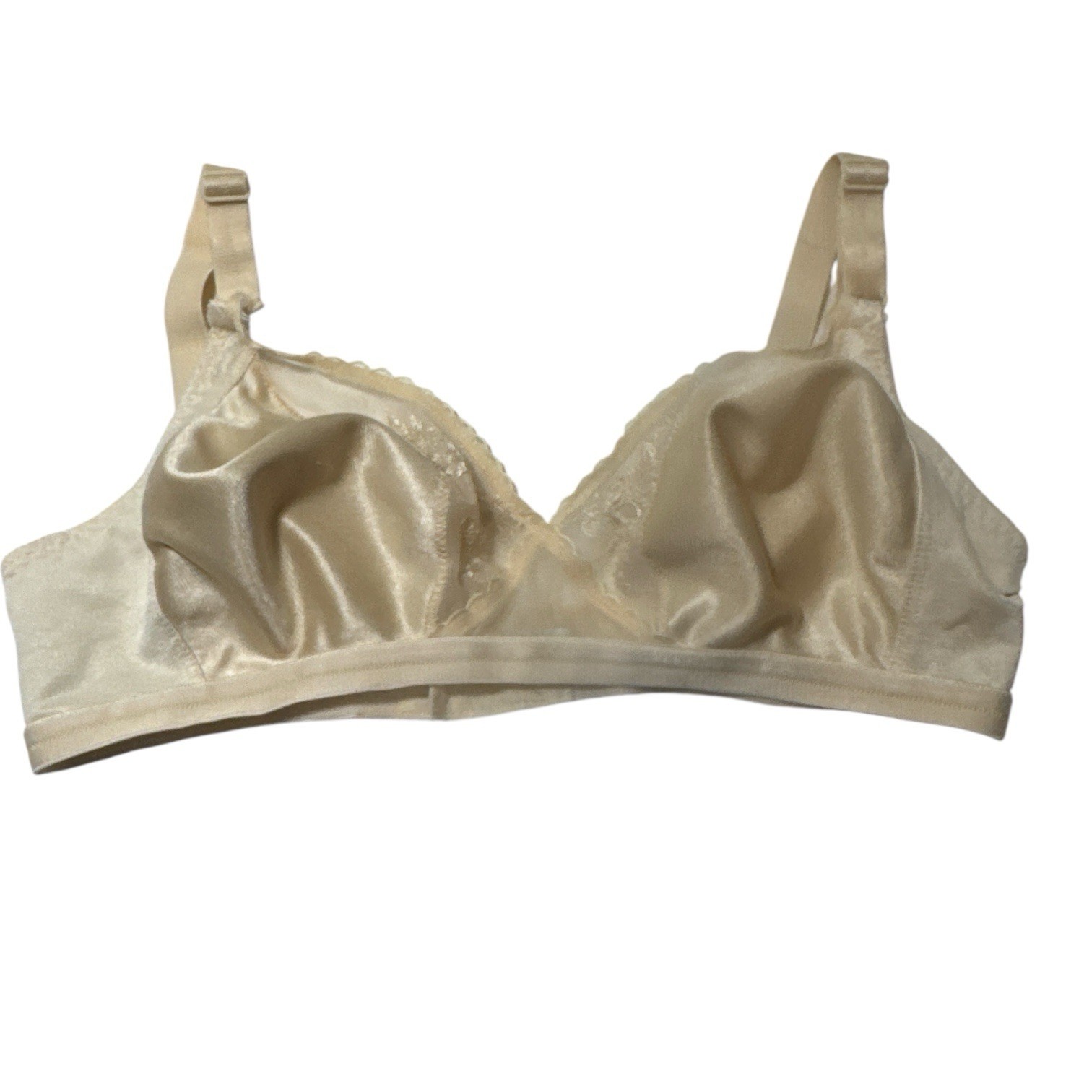 Vintage Cross Your Heart Nylon Bra 36C Beautiful Ones No Wire #579 Nude Beige