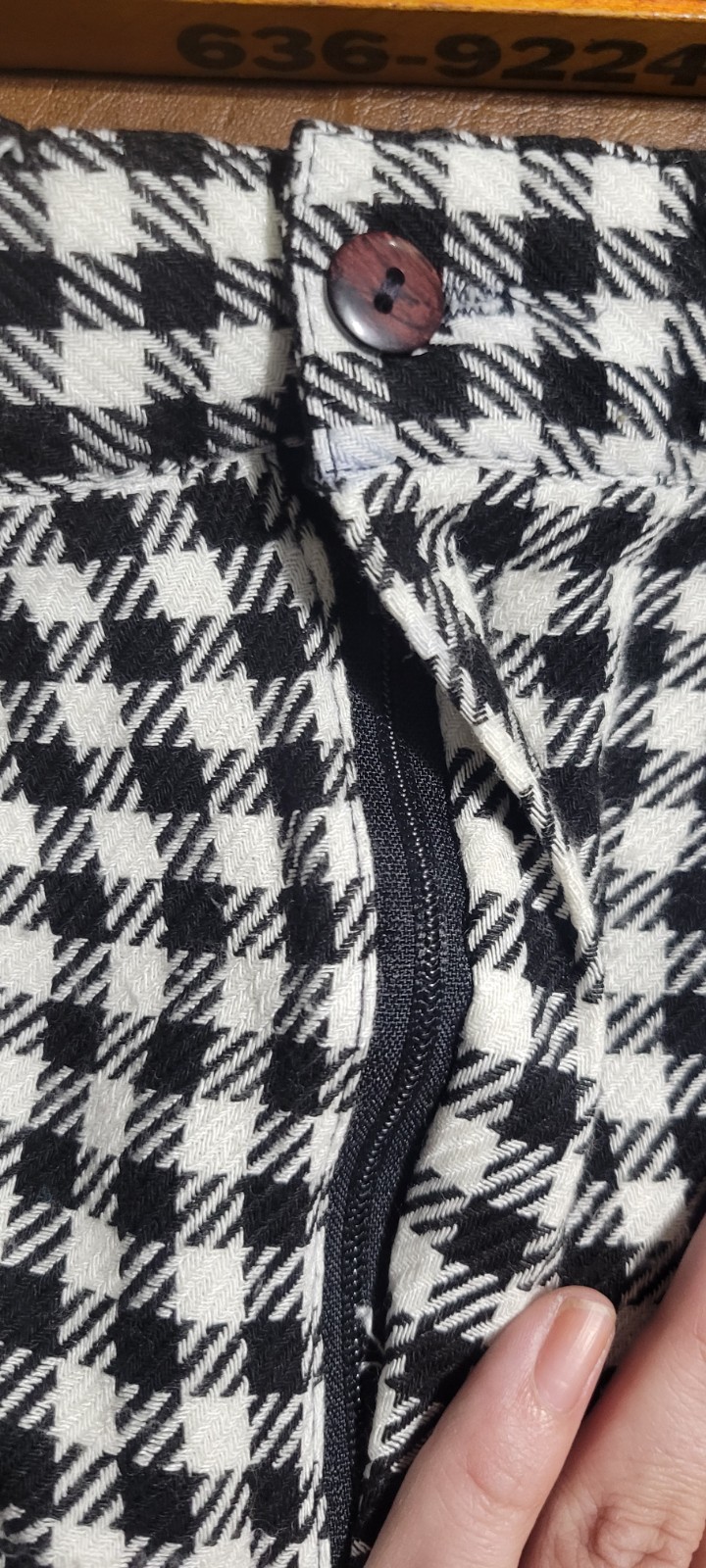 Vintage Ollie New York City Fashion Designer Size 9 Black White Checkered Pants