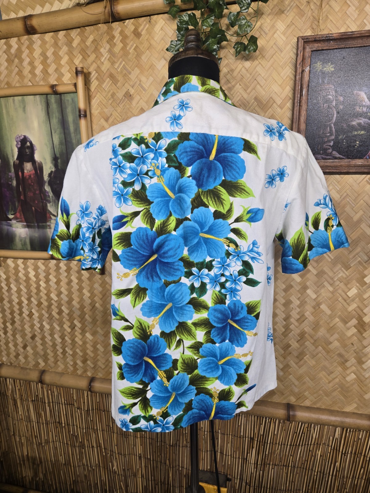 Vintage Ui-maikai Hawaiian Barkcloth Honeymoon Aloha Dress & Shirt Set w1257