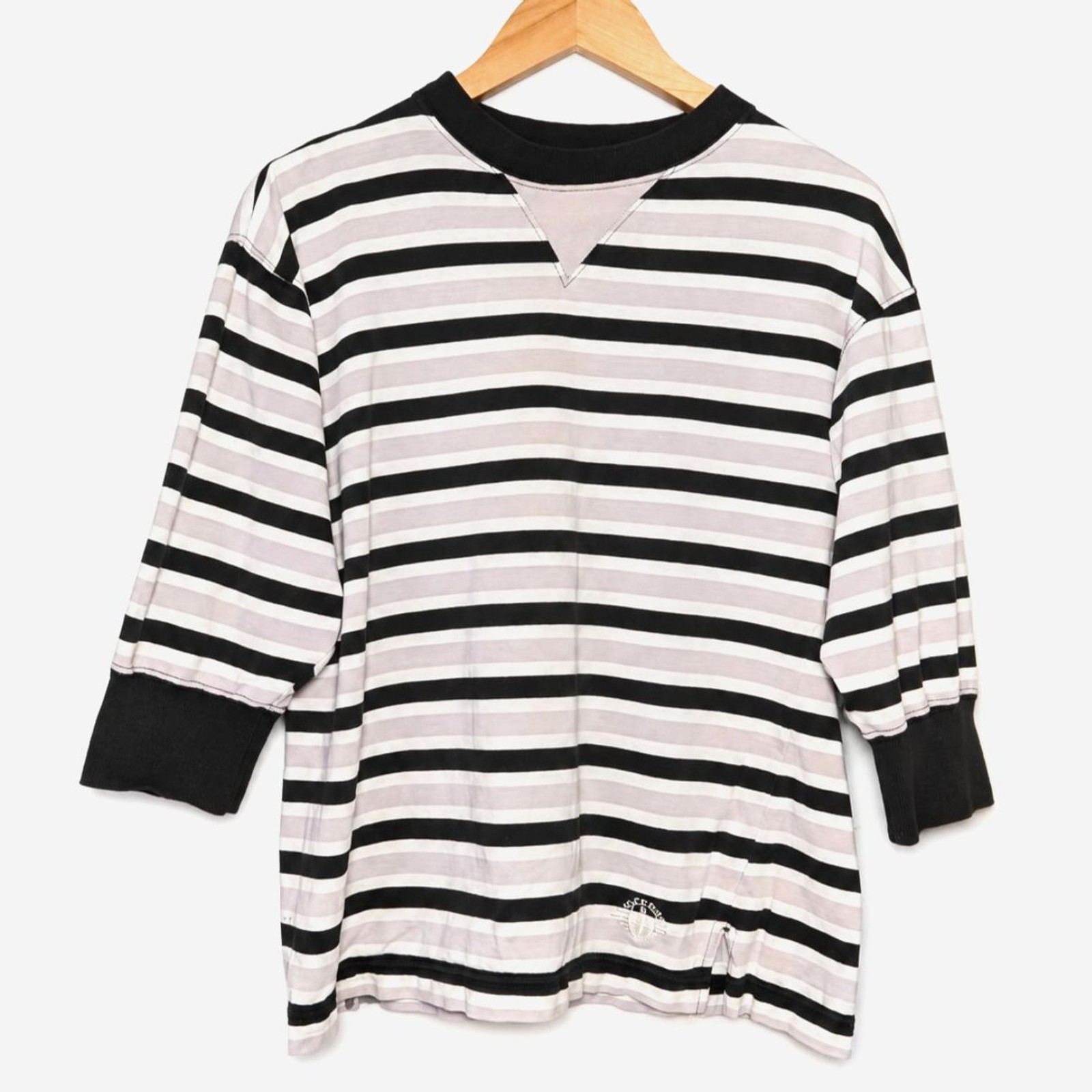 Vintage Y2K Dockers Striped Cotton Top USA Made Oversized Rugby Tee Medium