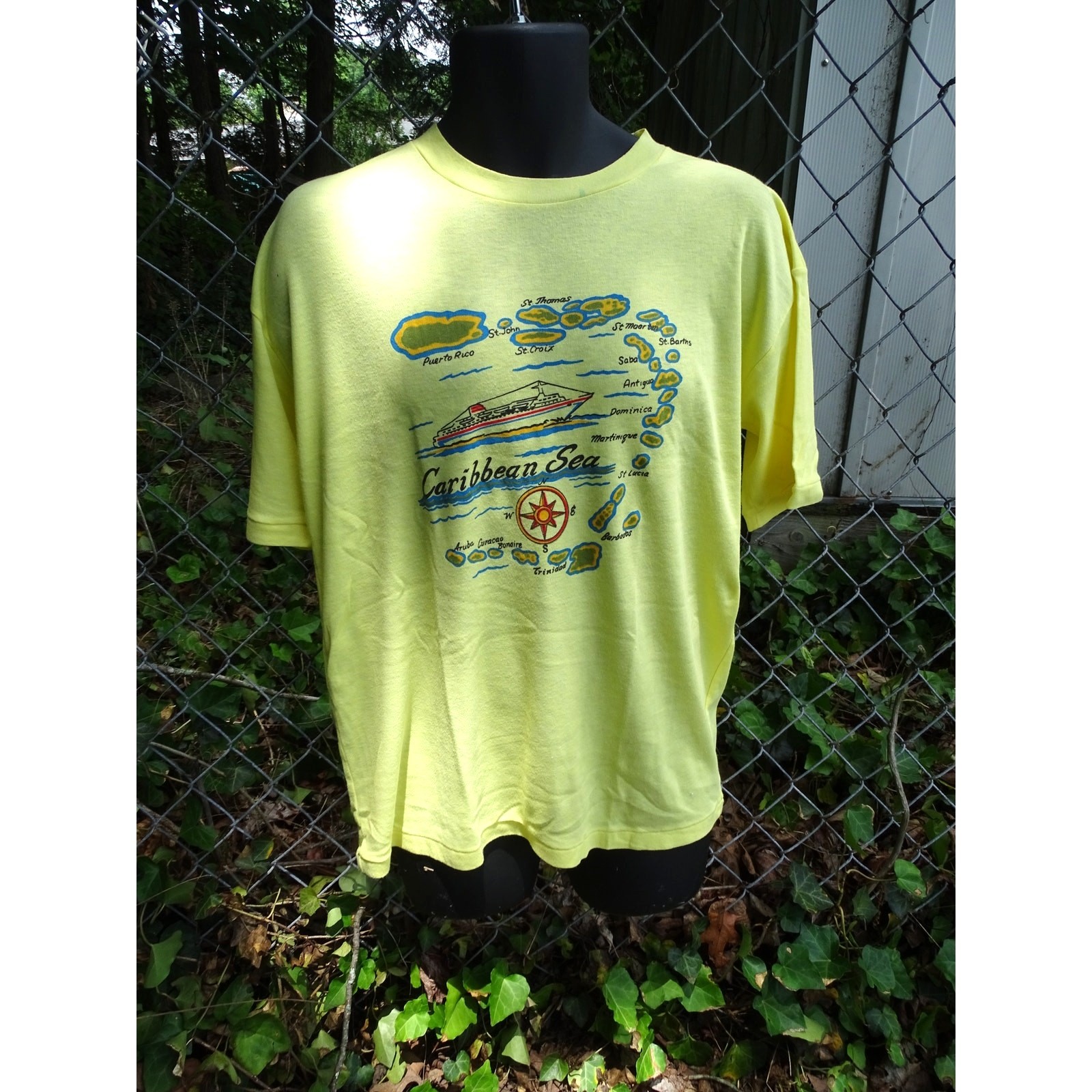 Vtg Shell Seekers Caribbean T Shirt XL 90s Beach Resort Tee Soft Single Stitch