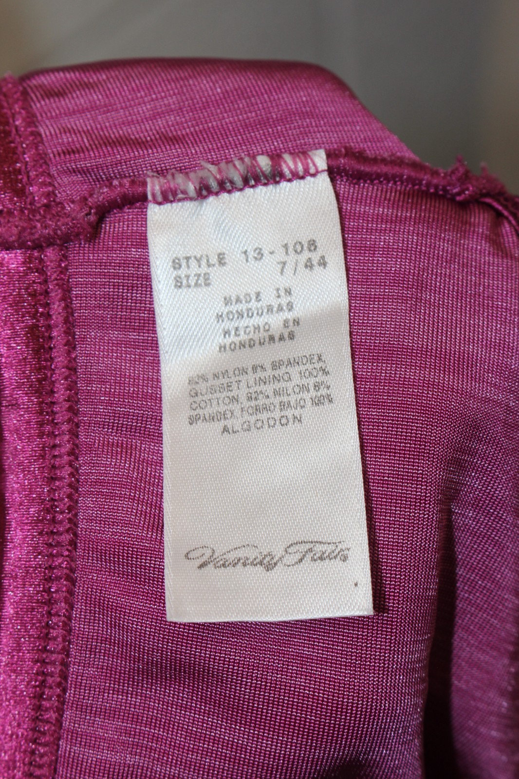 ’nwot’ Vanity Fair Y2K 13-108 Plum High Waist Nylon 7 L/44 Underwear Panties