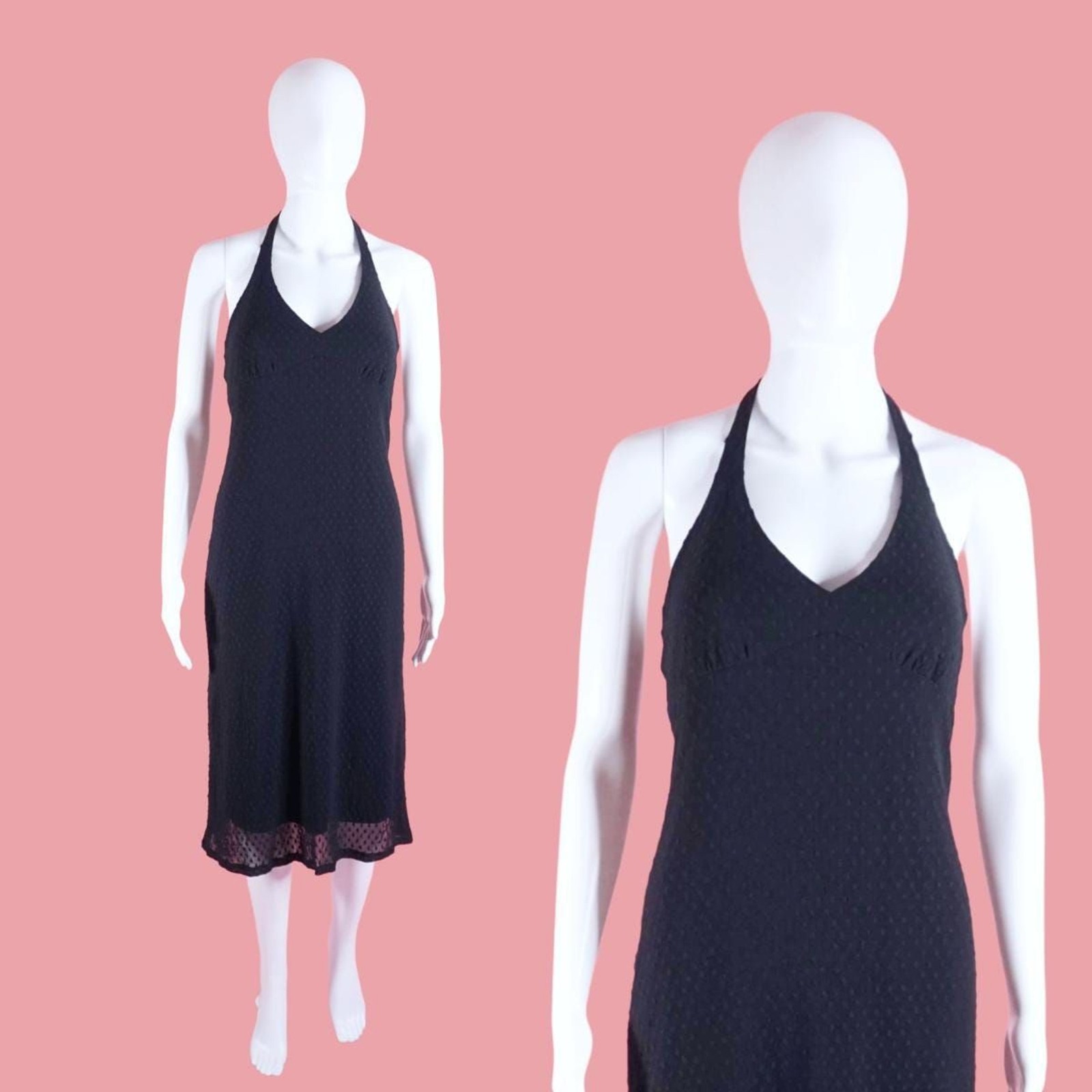 1990s-Y2K Vintage BETSEY JOHNSON NY. Swiss Halter Dress. S-M. AS IS. DAMAGED