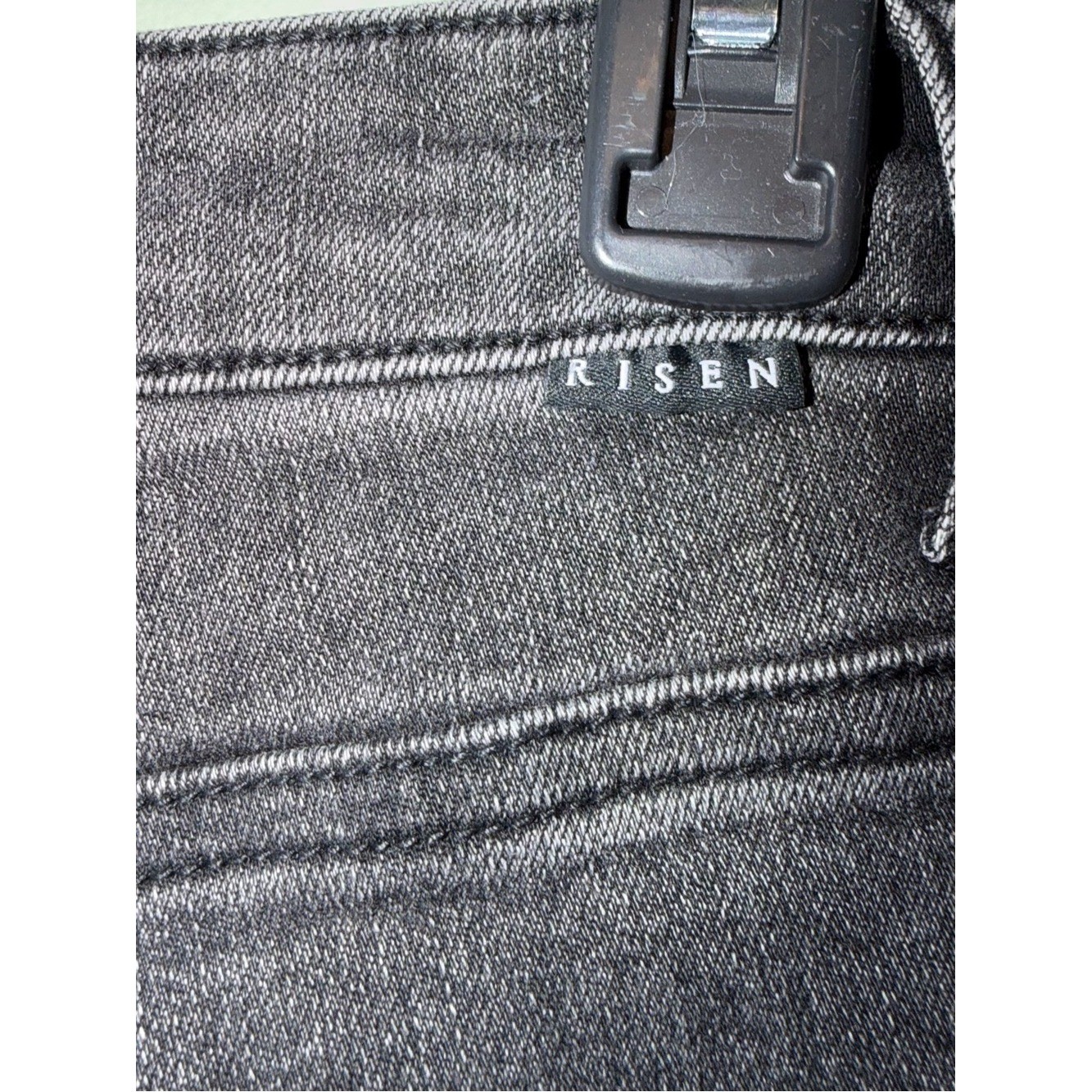 Risen Jeans Women’s High Rise Wide Crop Jeans in a dark gray or vintage black 3