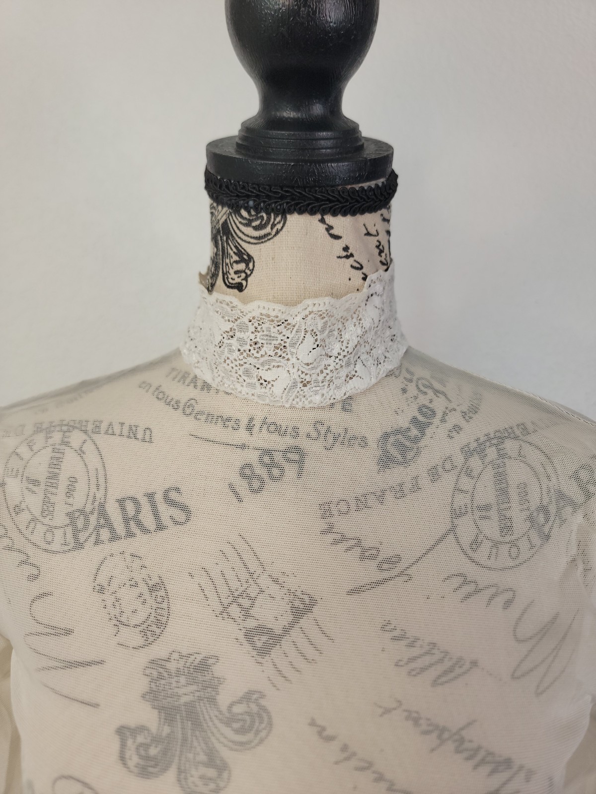 Vintage Shirley of Hollywood sheer Lace trim teddy S M Long Sleeves Bodysuit