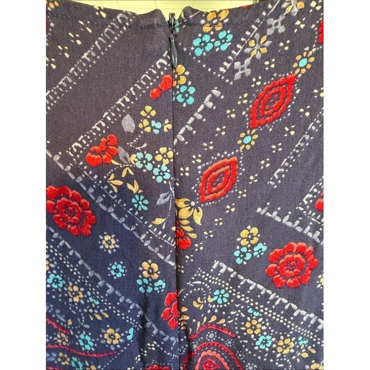 Crazy Horse Liz Claiborne Vintage 90s Floral Paisley Patchwork Maxi Dress Navy 8