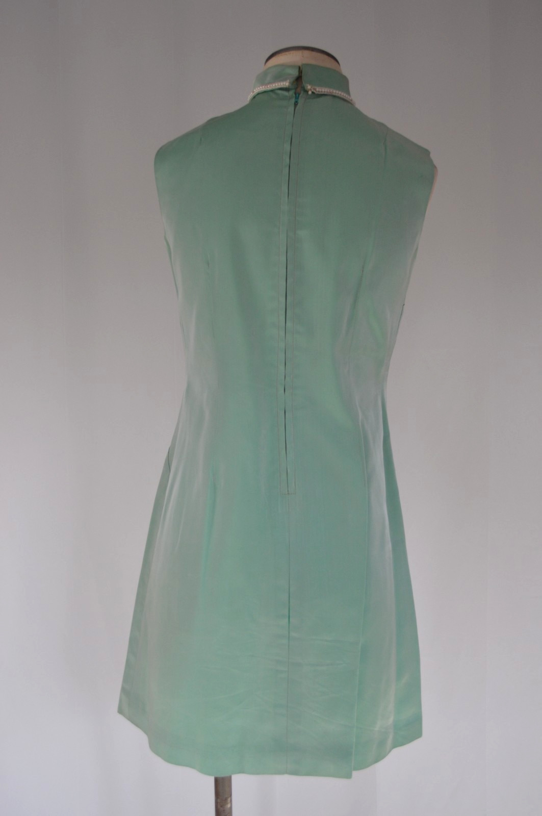 Womens Vintage 1960s Mint Evening Cocktail Sheath Mini Dress With Matching Coat