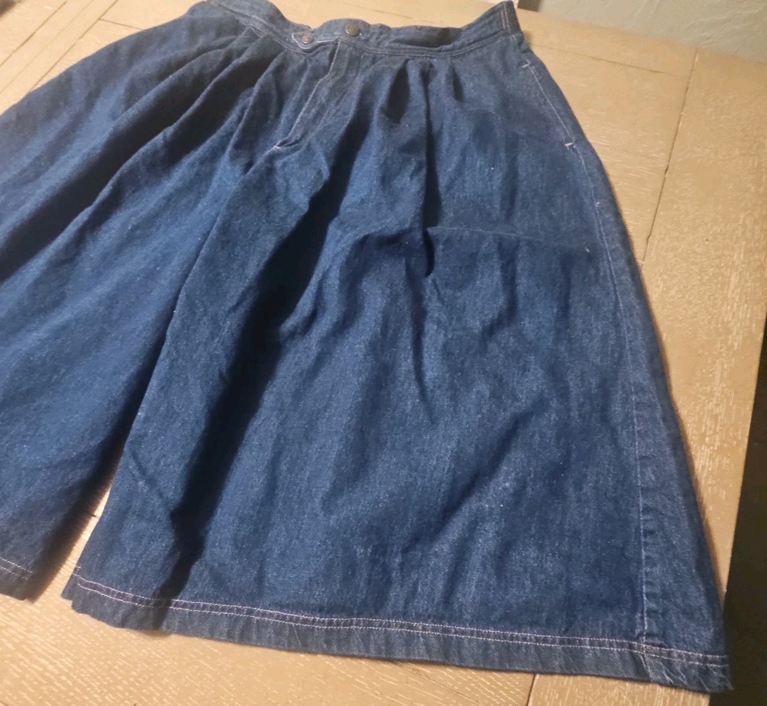 VTG Sasson Plus 38/24W Blue Denim Wide Leg Culottes Gauchos.Super High Rise