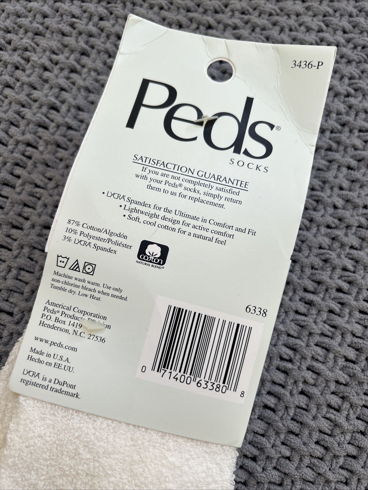 VTG Socks Women’s 2 Pack Peds Low Cut Ankle White Cotton Polyester Spandex USA