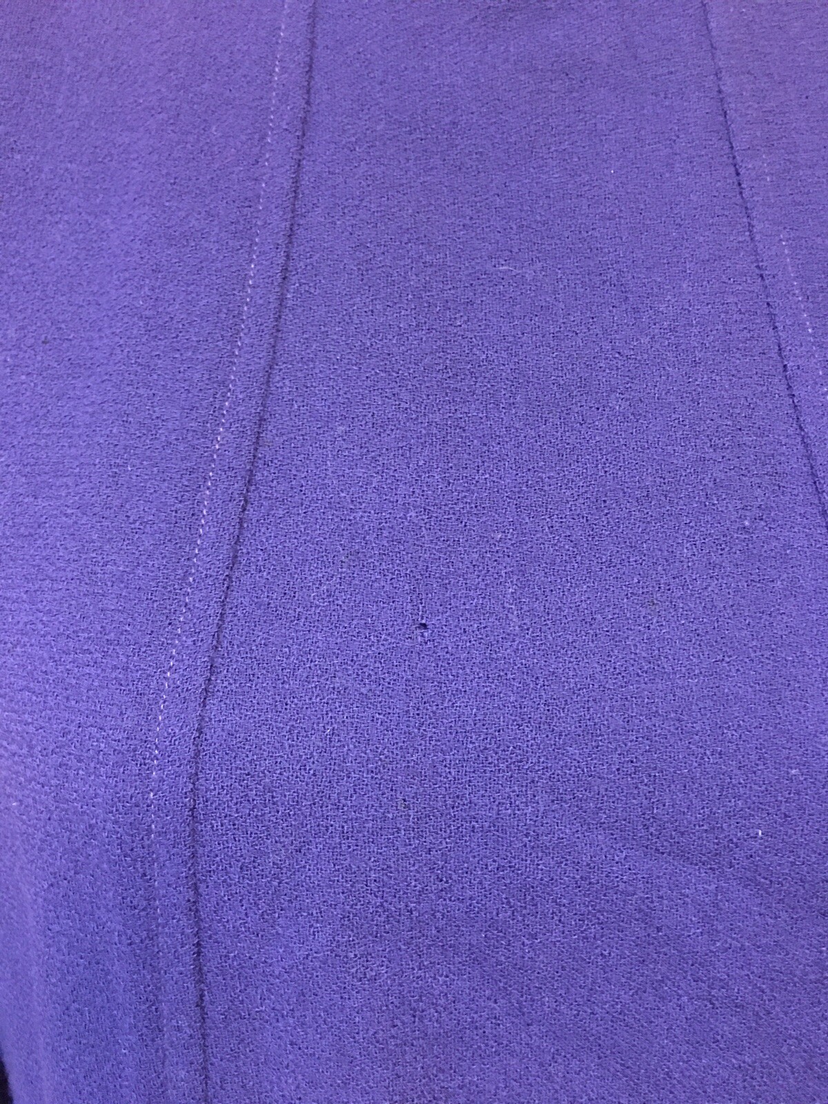 Pauline Trigere vintage 80s trumpet hem long sleeve wool dress purple size m