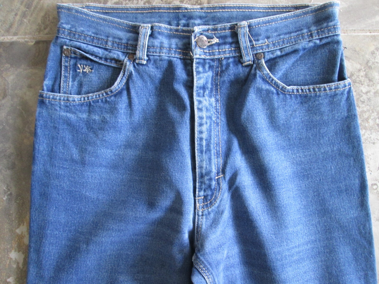 „Vintage ’45” Women’s Blue Jeans 13 28×28 Wide Leg Cotton High Waist Hong Kong