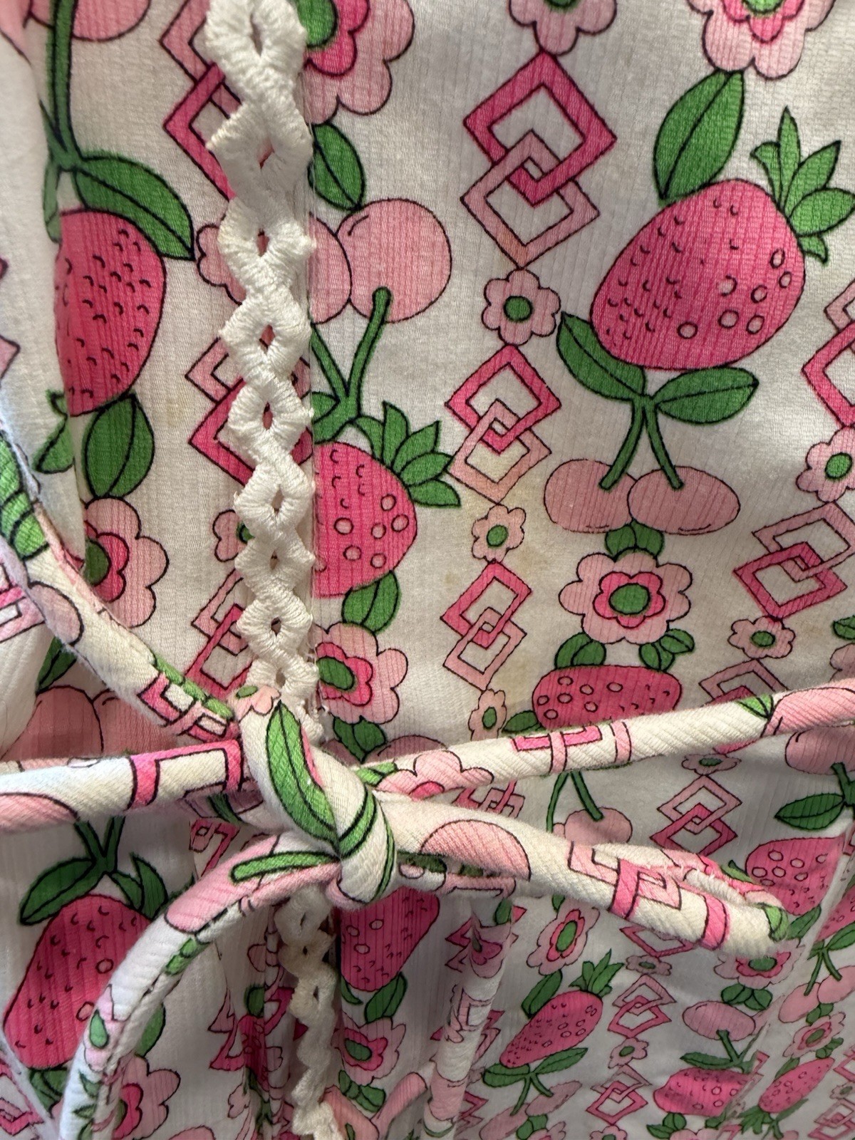 Vintage Jamison Boutique Sleeveless Strawberry Print Dress Size M (?) 40-60s