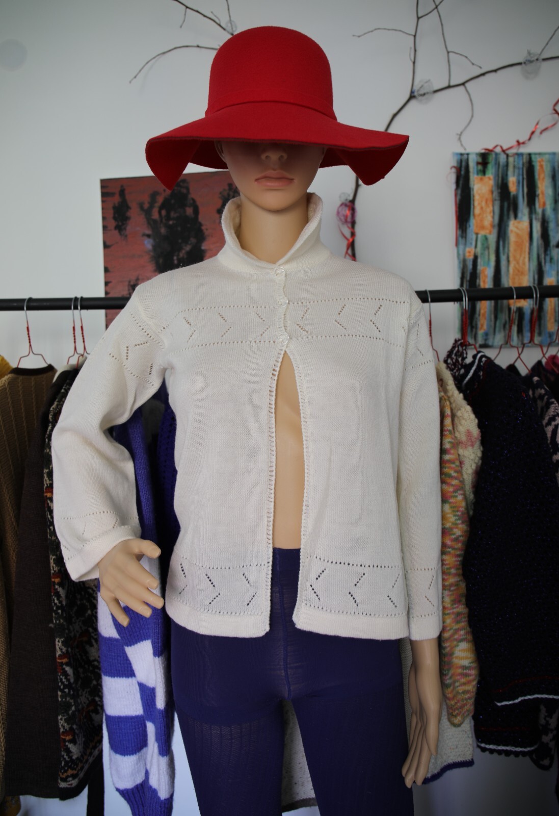 Lightweight short cardigan long sleeves 🌿vintage 70s 80s cardigan
