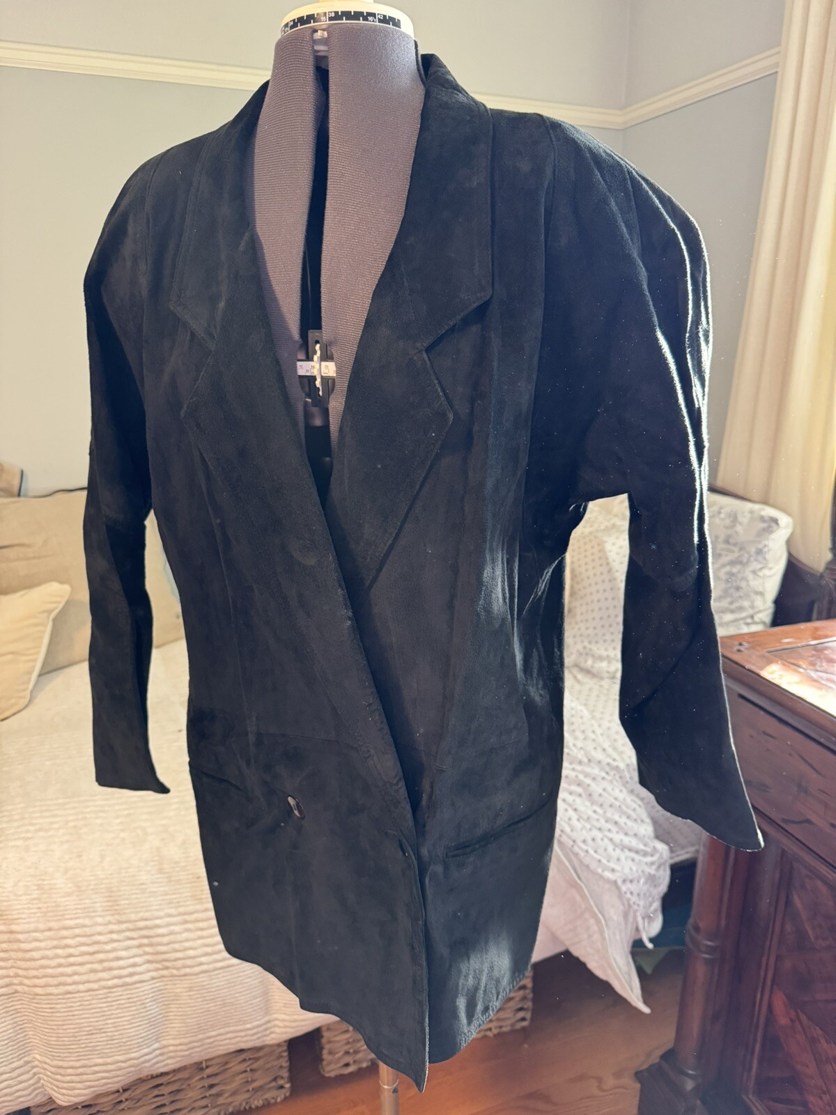 Vintage 80’s CJ Todd Black Suede Women’s Jacket Raglan Sleeve Shoulder Pads