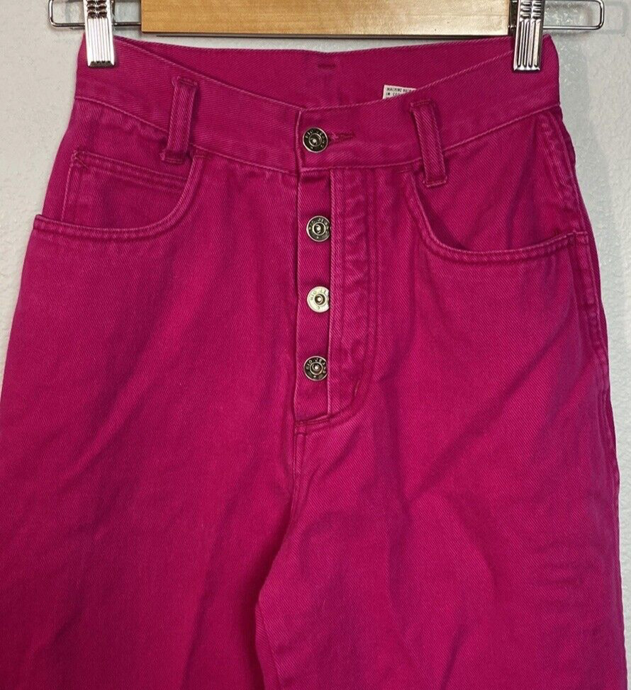 Vintage 80s RIO by Stephen Mardon Mom Jeans Hot Pink Denim Size 7 High Waisted