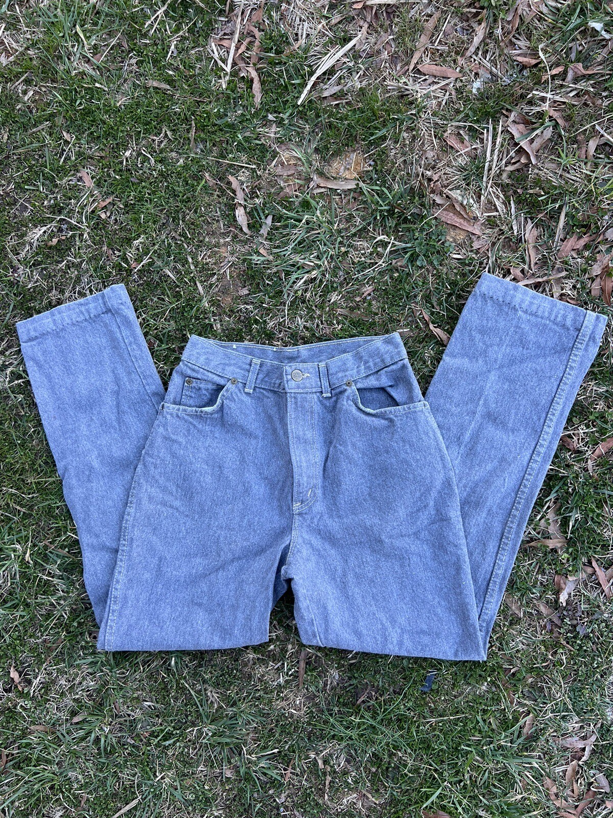 Vintage Chick Highs Waisted Gray Denim Mom Jeans Vintage Grey Jeans 26 Waist