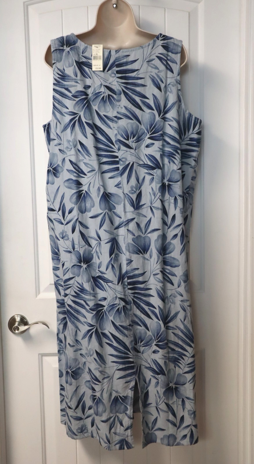 Vintage 1980s 90s HOT COTTON by Marc Ware pastel blue long dress XL (NWT)