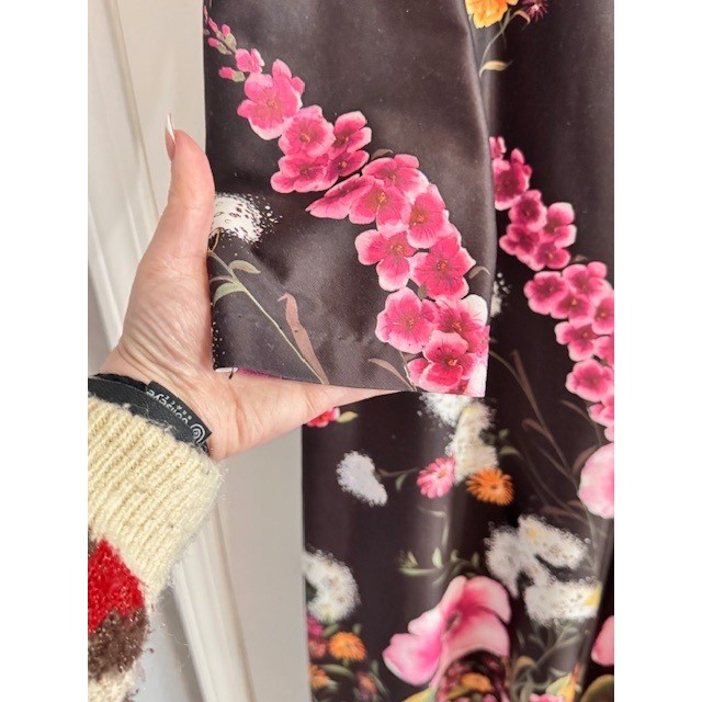 Vintage NPC Fashions Brown Floral Caftan Maxi Day Dress/ House Coat 70’s Groovy