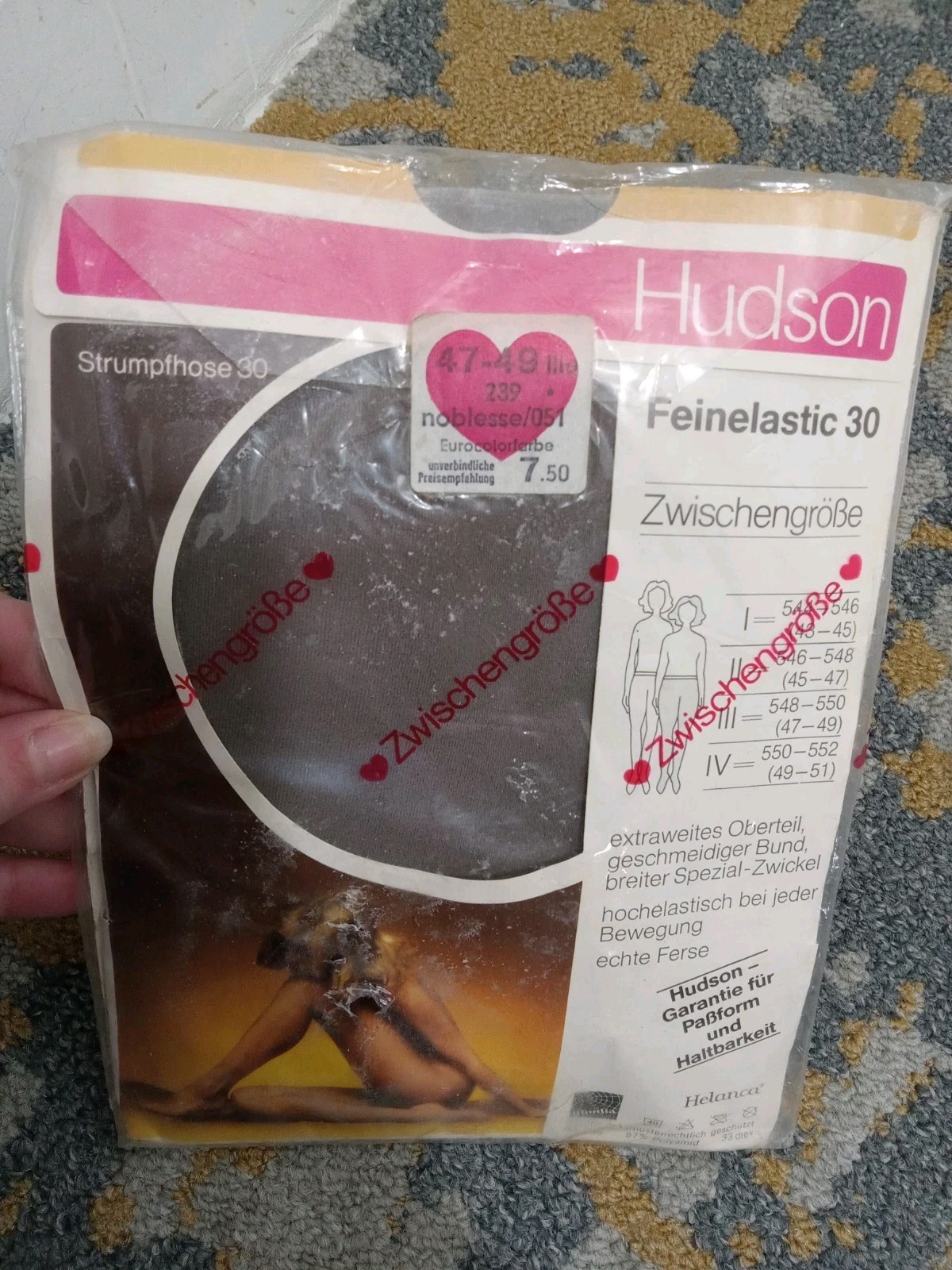 VINTAGE Hudson Feinelastic German Nylons NOS 30 Denier Unsure Of Size