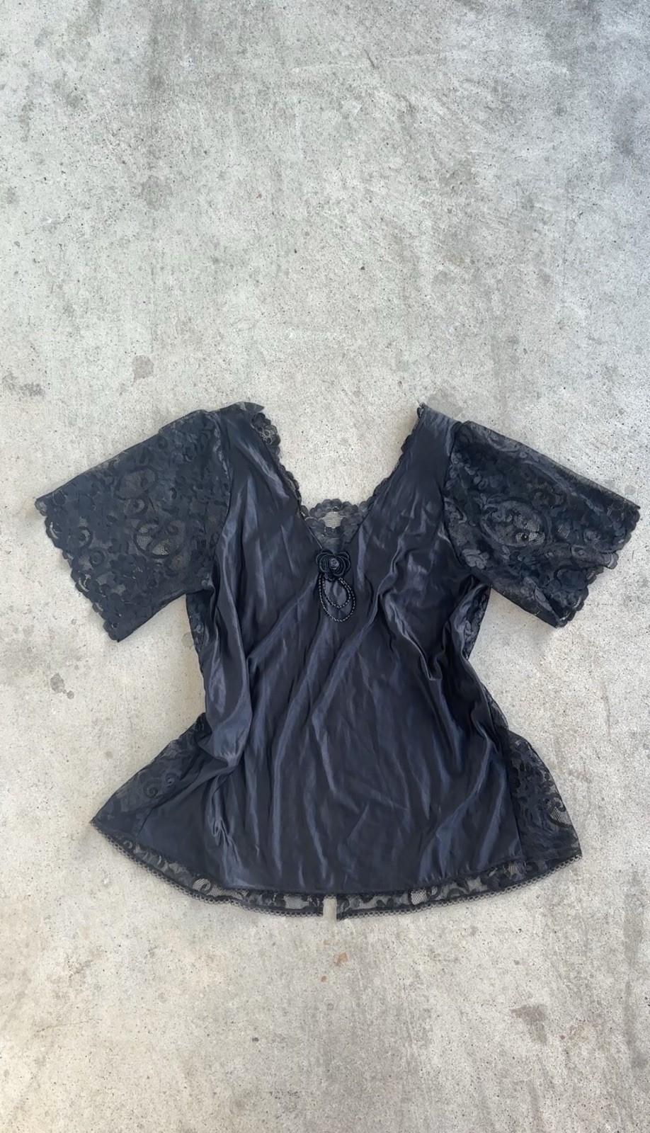 Vintage 1980s Shirley Of Hollywood Lace Lingerie Top Beaded Whimsygoth