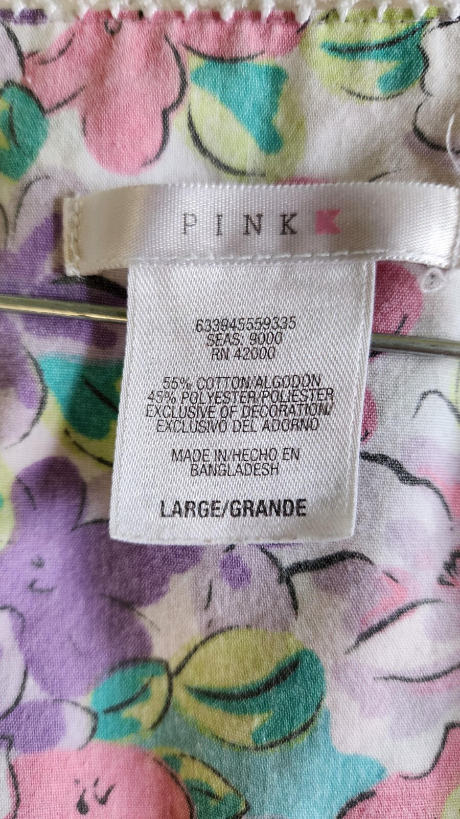 Vintage K-Mart PINK With Pearl Style Snap Closure House Coat Duster Nightgown L