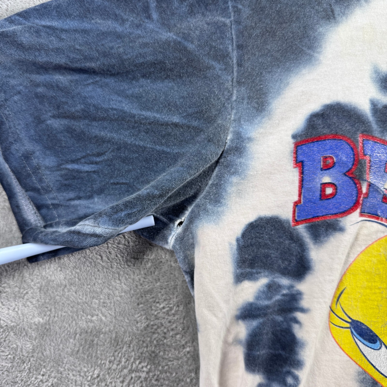 Vintage Looney Tunes Womens T-Shirt 14w/16w Tweety Bird Because I Said So TieDie