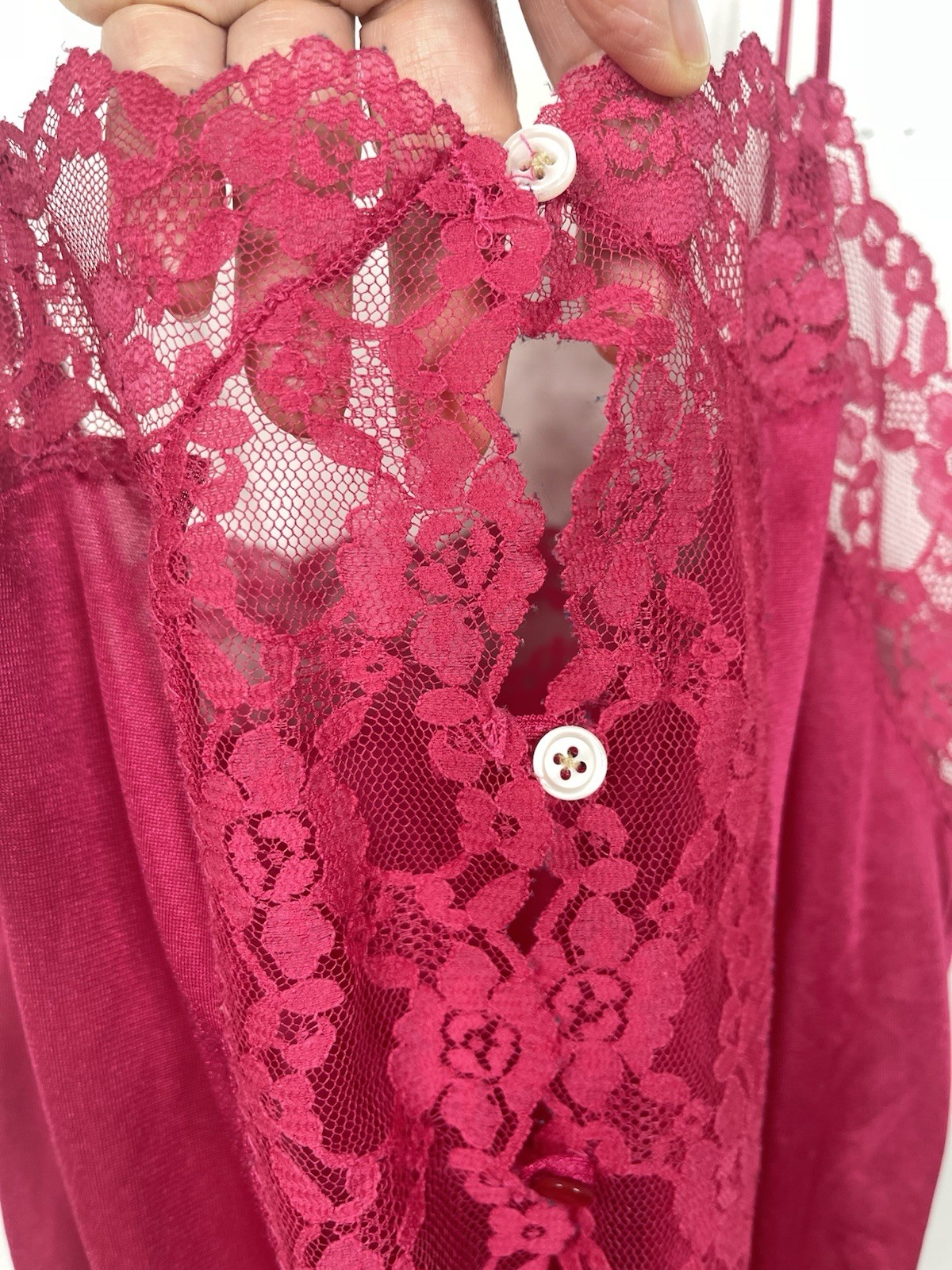 Vintage 80’s Juliara Vintage hot pink Lace Teddy Bodysuit Lingerie SZ M sexy