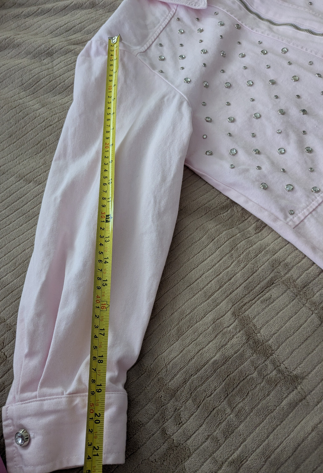 Saint Germain Paris Pink Womens Rhinestone Bling Zip coat Jacket Rare Vintage