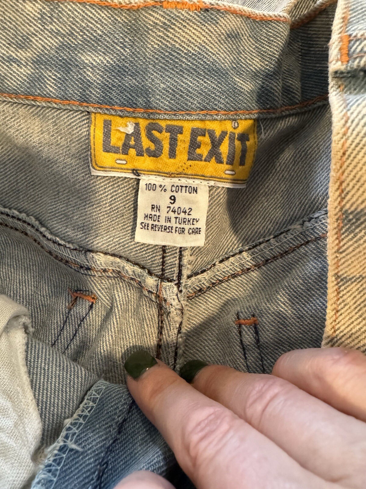 Vtg 80s Acid Wash Grunge Patchwork Jeans Punk Distressed High Waist 27×30
